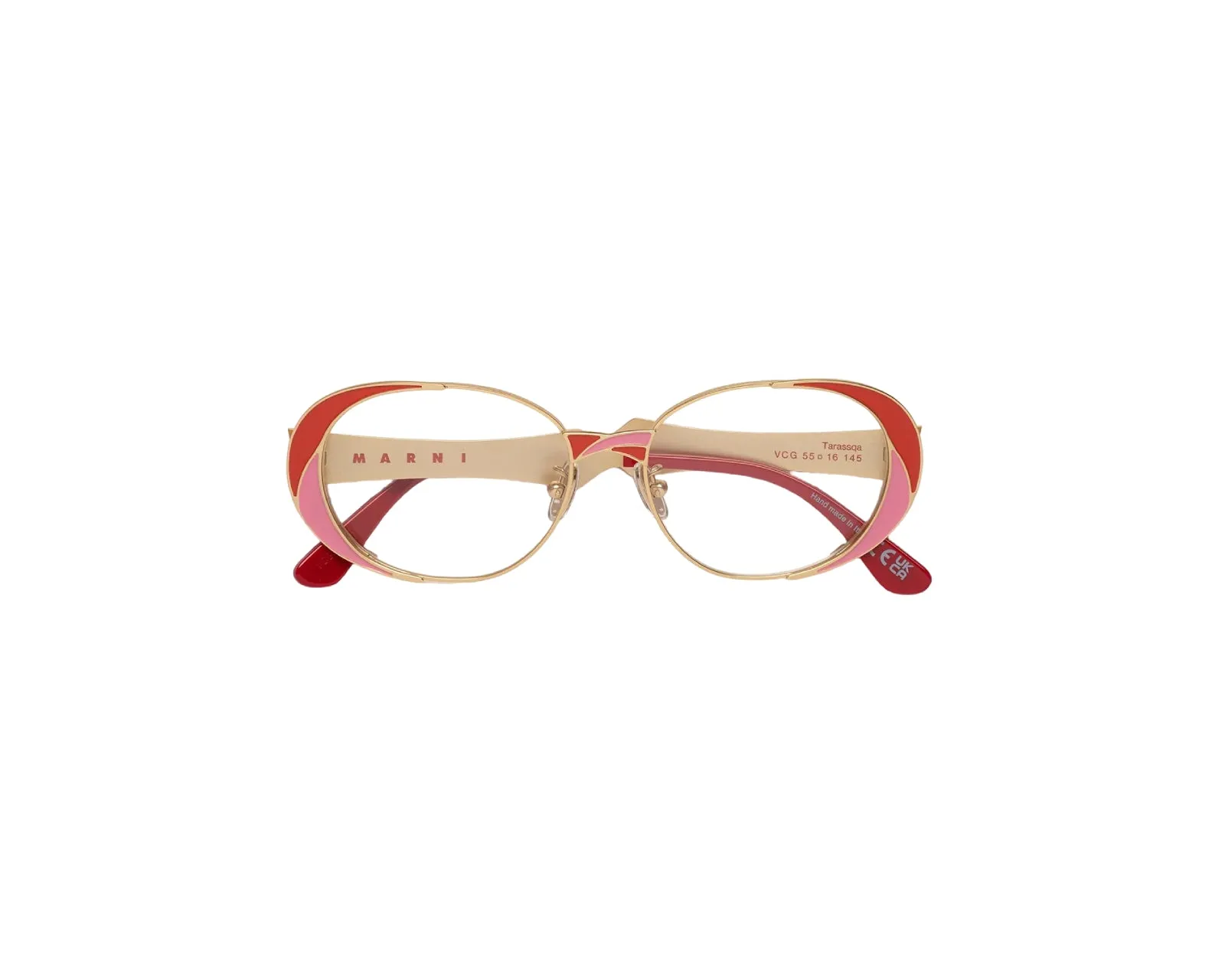 Marni VCG Tarassqa Red Montature da vista Metallo Rosso Rotonda - immagine 2