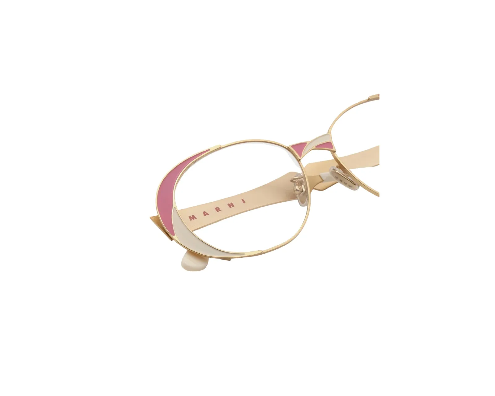 Marni FF5 Tarassqa Pink Montature da vista Metallo Rosa Rotonda - immagine 3