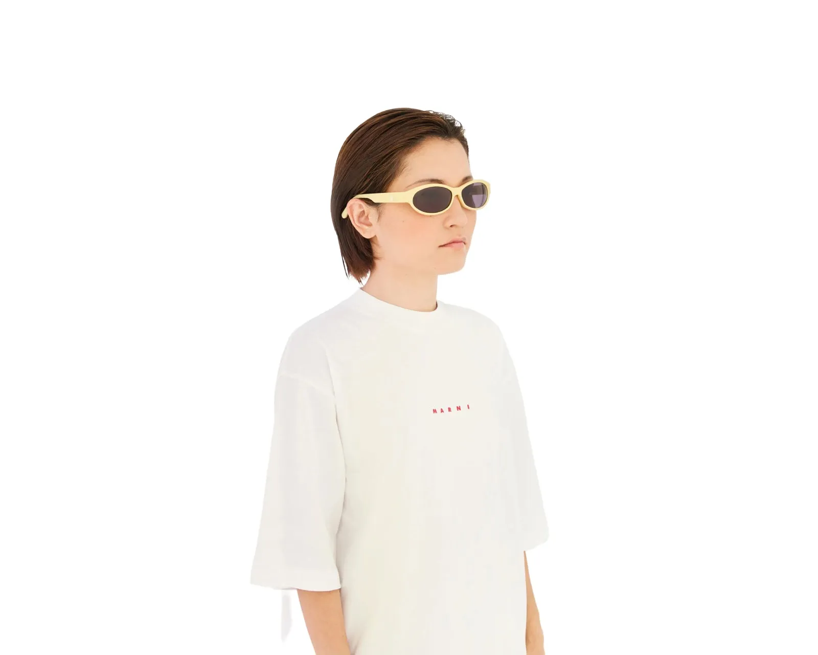 Marni A7S Ouzoud Yellow Occhiali da sole Acetato Giallo Grigio Geometrica - immagine 4