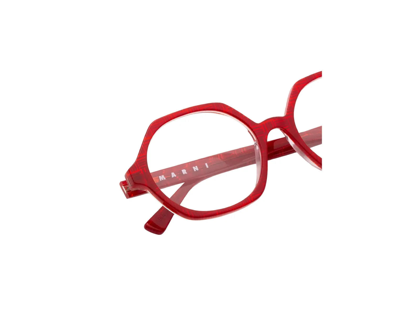 Marni 9Q3 Nabaro Red Comb Montature da vista Acetato Rosso Geometrica - immagine 3