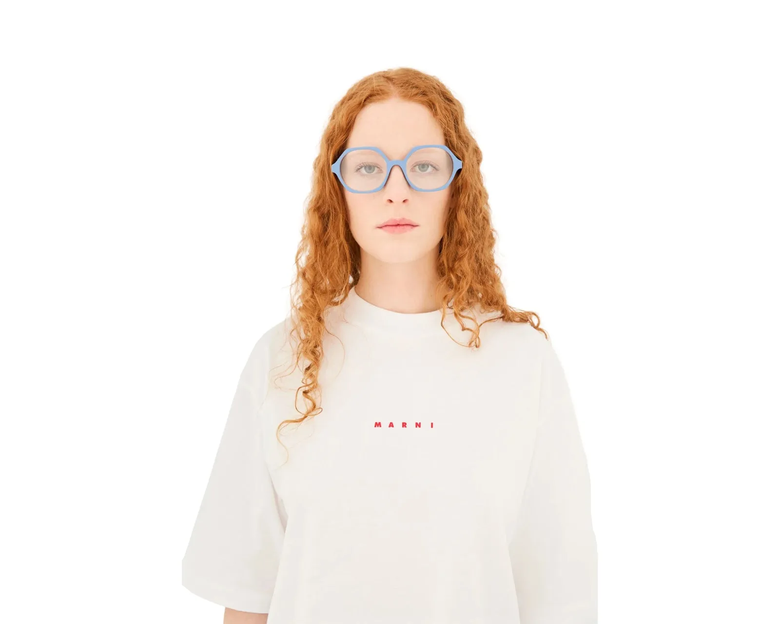 Marni D2U Nabaro Light Blue Montature da vista Acetato Azzurro Geometrica - immagine 4