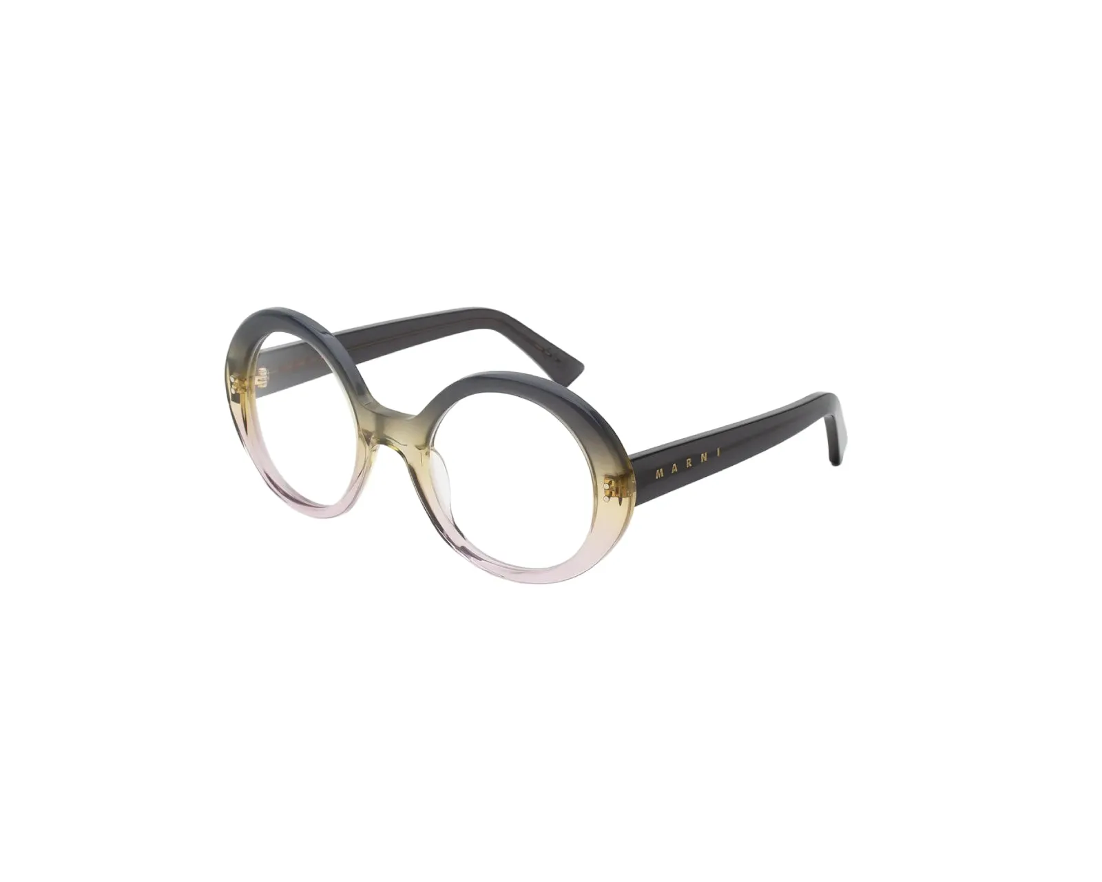Marni G5Q Eobilo Yellow Faded Montature da vista Acetato Grigio Rotonda - immagine 1