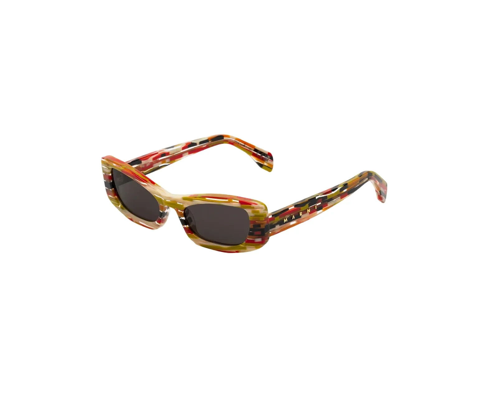 Marni DPO Nyama Stripes Occhiali da sole Acetato Fantasia Grigio Squadrata - immagine 1