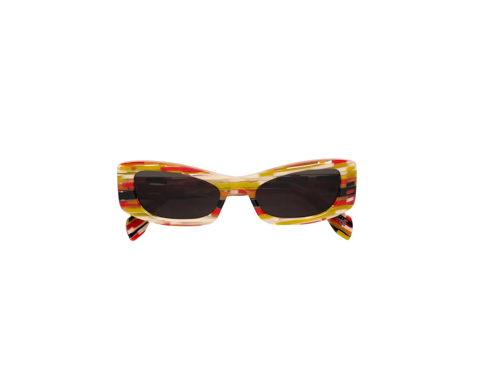 Marni DPO Nyama Stripes Occhiali da sole Acetato Fantasia Grigio Squadrata - immagine 2