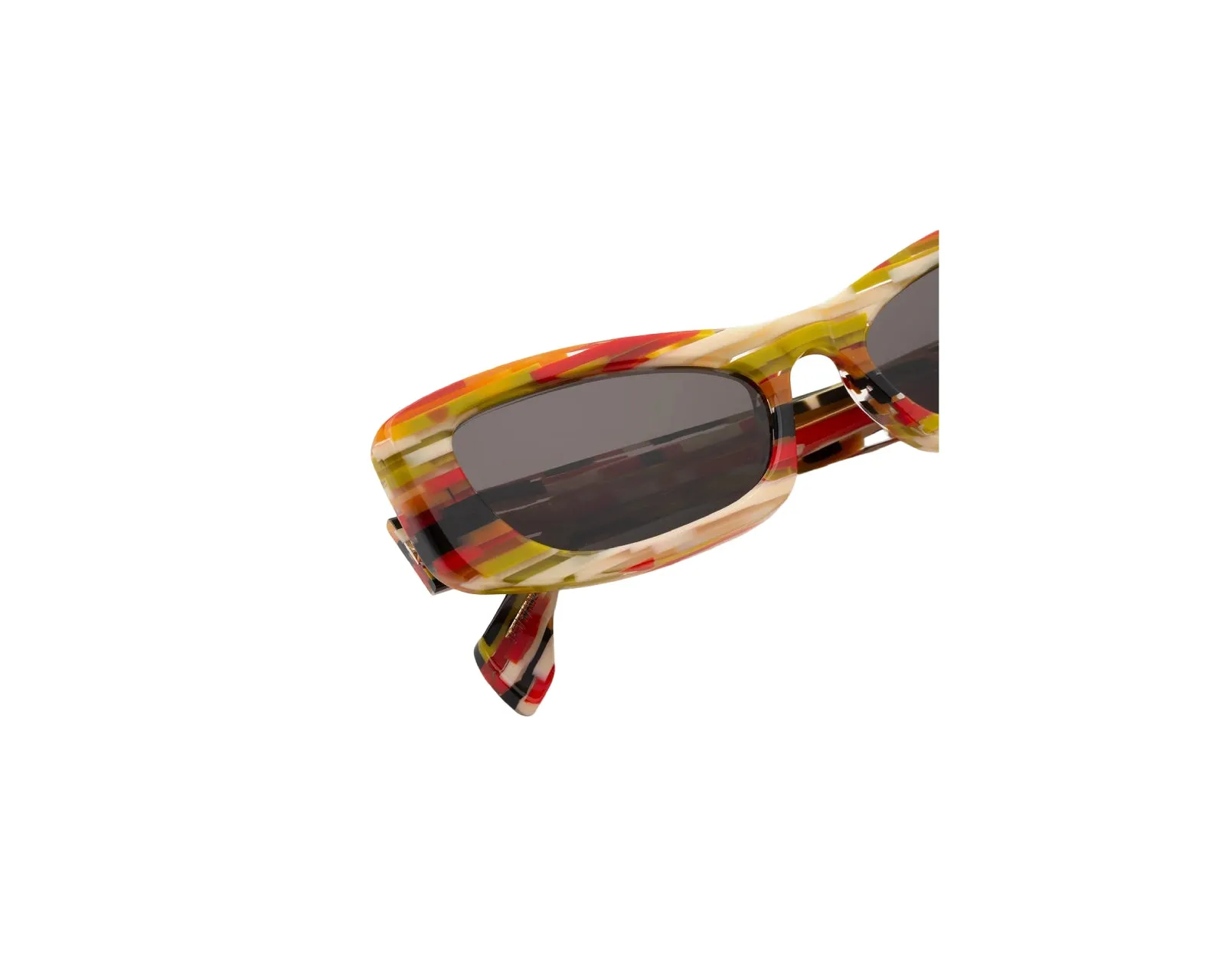Marni DPO Nyama Stripes Occhiali da sole Acetato Fantasia Grigio Squadrata - immagine 3