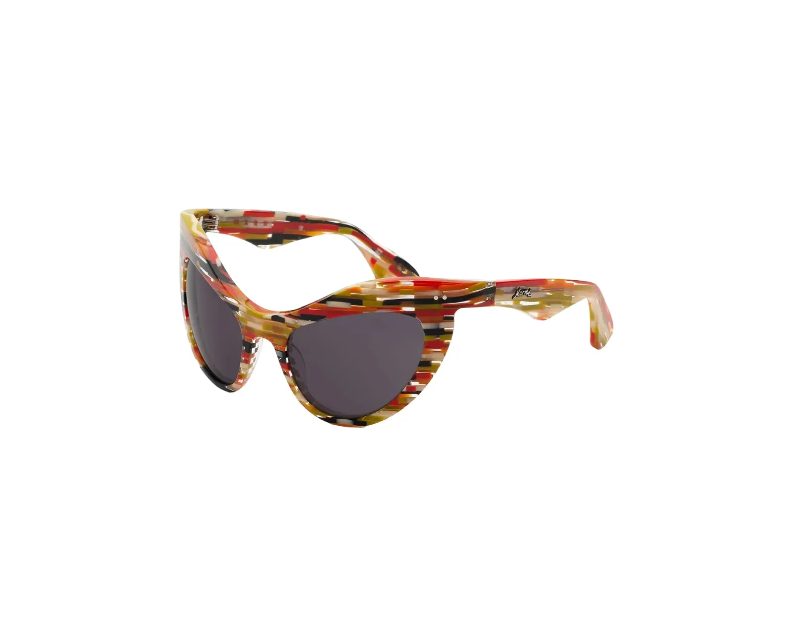 Marni 6T2 Holoholona Stripes Occhiali da sole Acetato Fantasia Grigio Geometrica - immagine 1