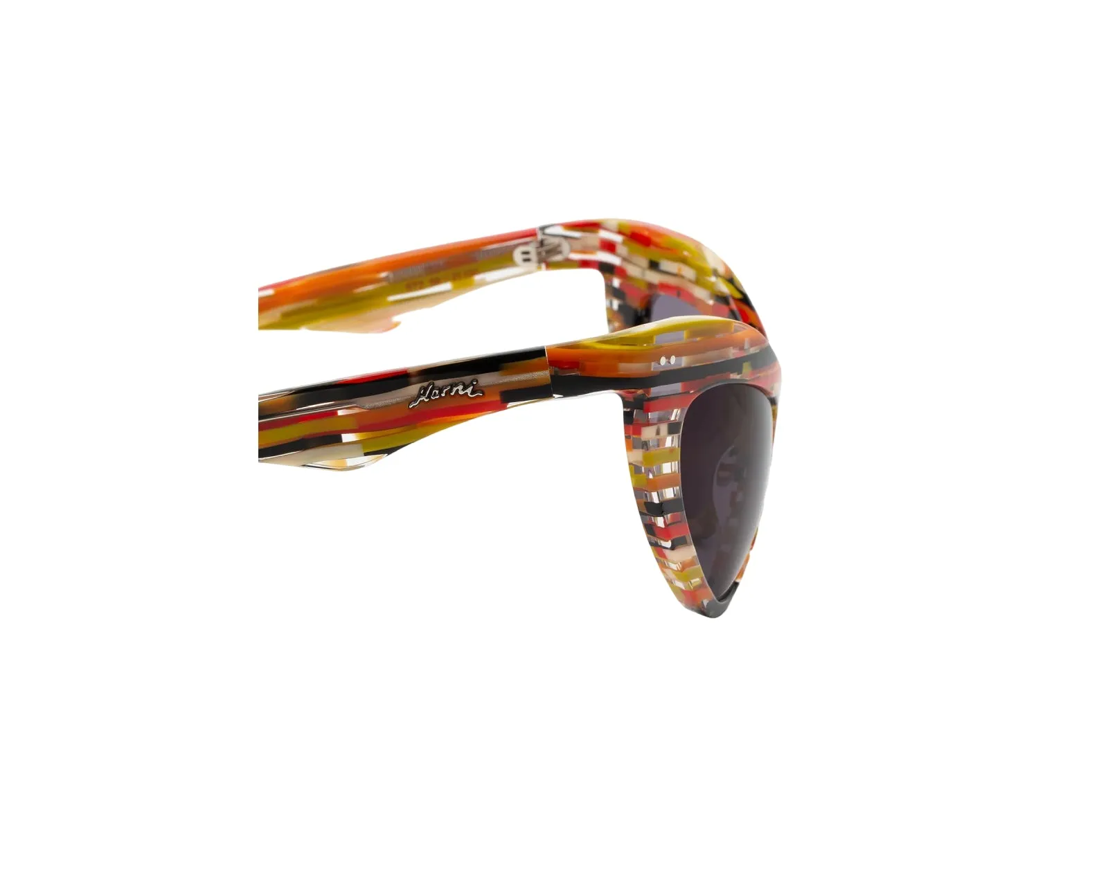 Marni 6T2 Holoholona Stripes Occhiali da sole Acetato Fantasia Grigio Geometrica - immagine 3