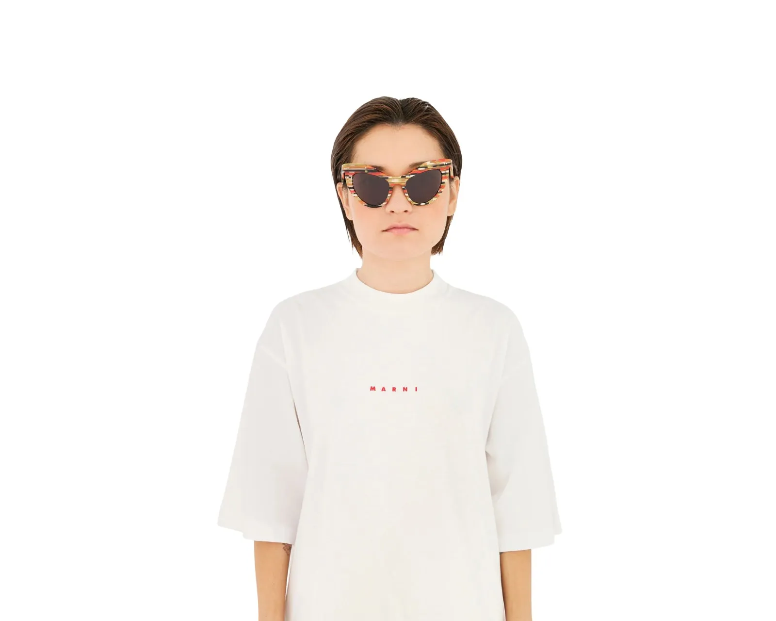 Marni 6T2 Holoholona Stripes Occhiali da sole Acetato Fantasia Grigio Geometrica - immagine 4