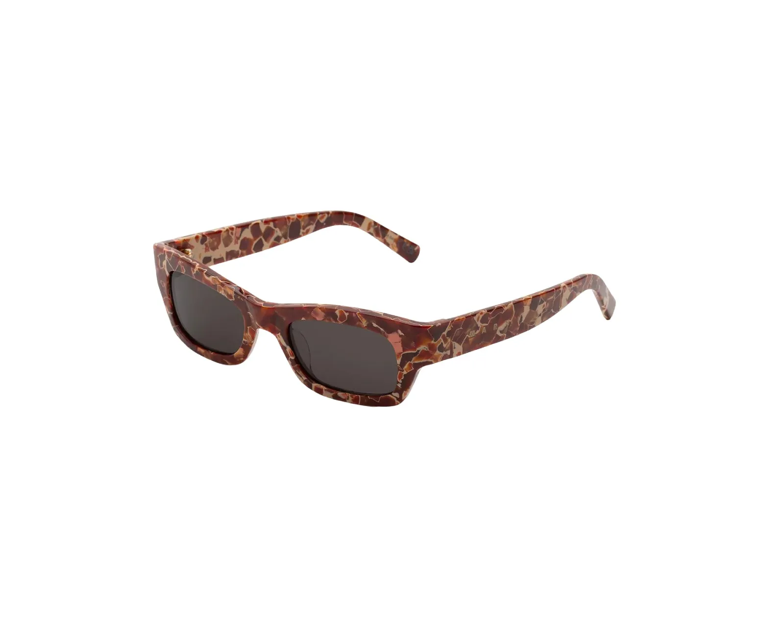 Marni U96 Haicli Lava Occhiali da sole Acetato Marrone Fumo Squadrata - immagine 1