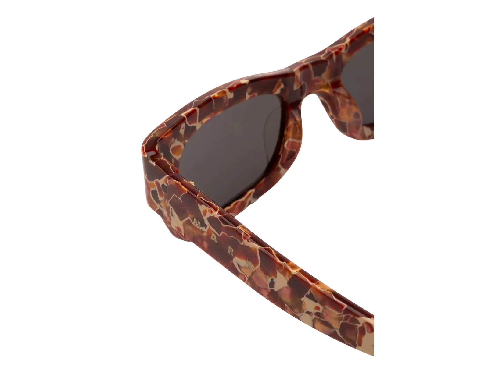 Marni U96 Haicli Lava Occhiali da sole Acetato Marrone Fumo Squadrata - immagine 3
