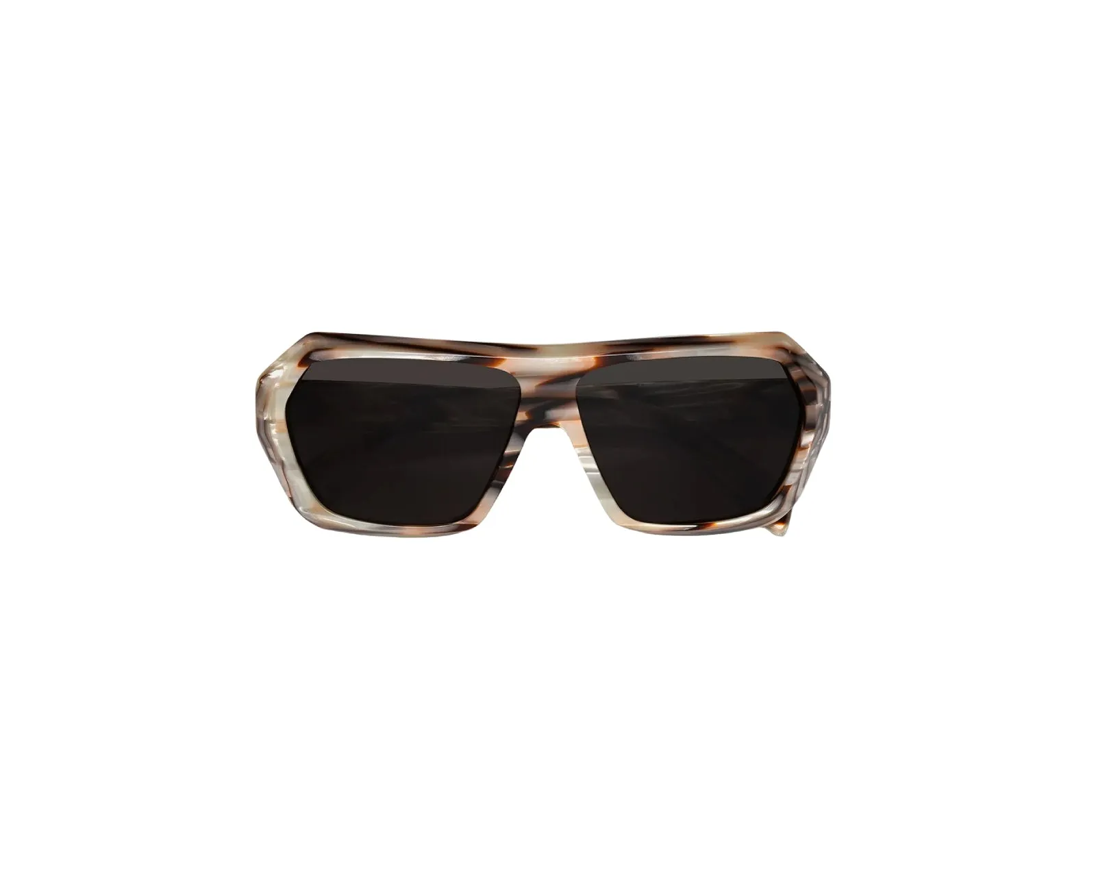 Marni 9UH Dhazut Shell Occhiali da sole Acetato Marrone Grigio Squadrata Normale - immagine 2