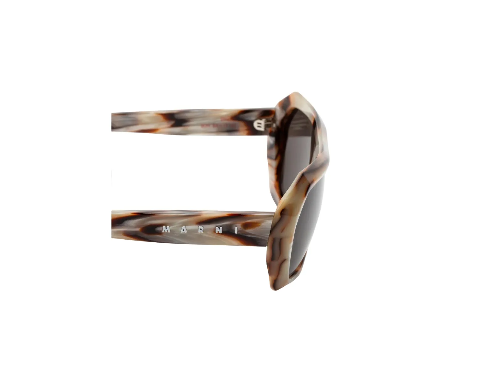 Marni 9UH Dhazut Shell Occhiali da sole Acetato Marrone Grigio Squadrata Normale - immagine 3