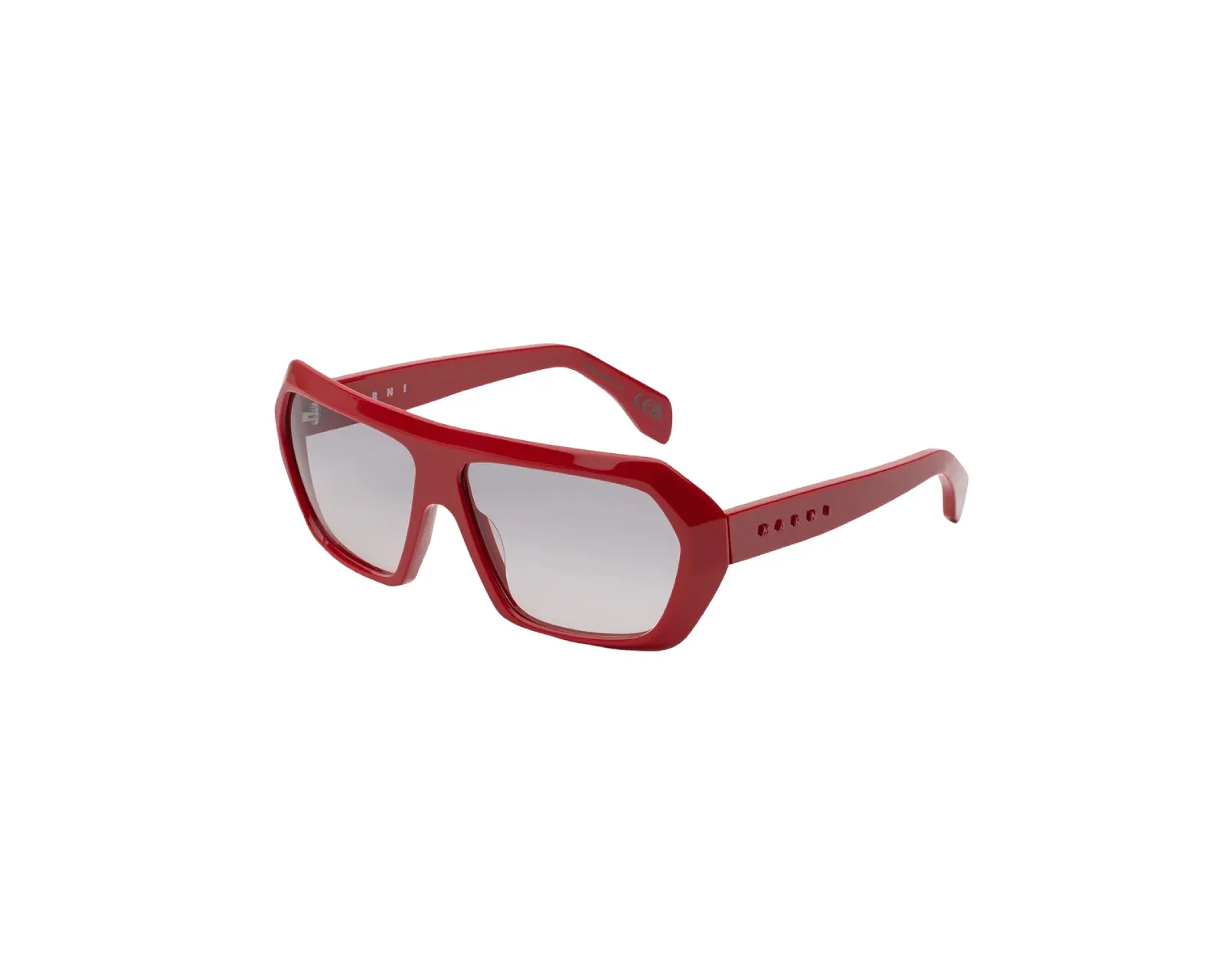 Marni XA0 Dhazut Red Occhiali da sole Acetato Rosso Fumo Squadrata Normale Sfumato - immagine 1