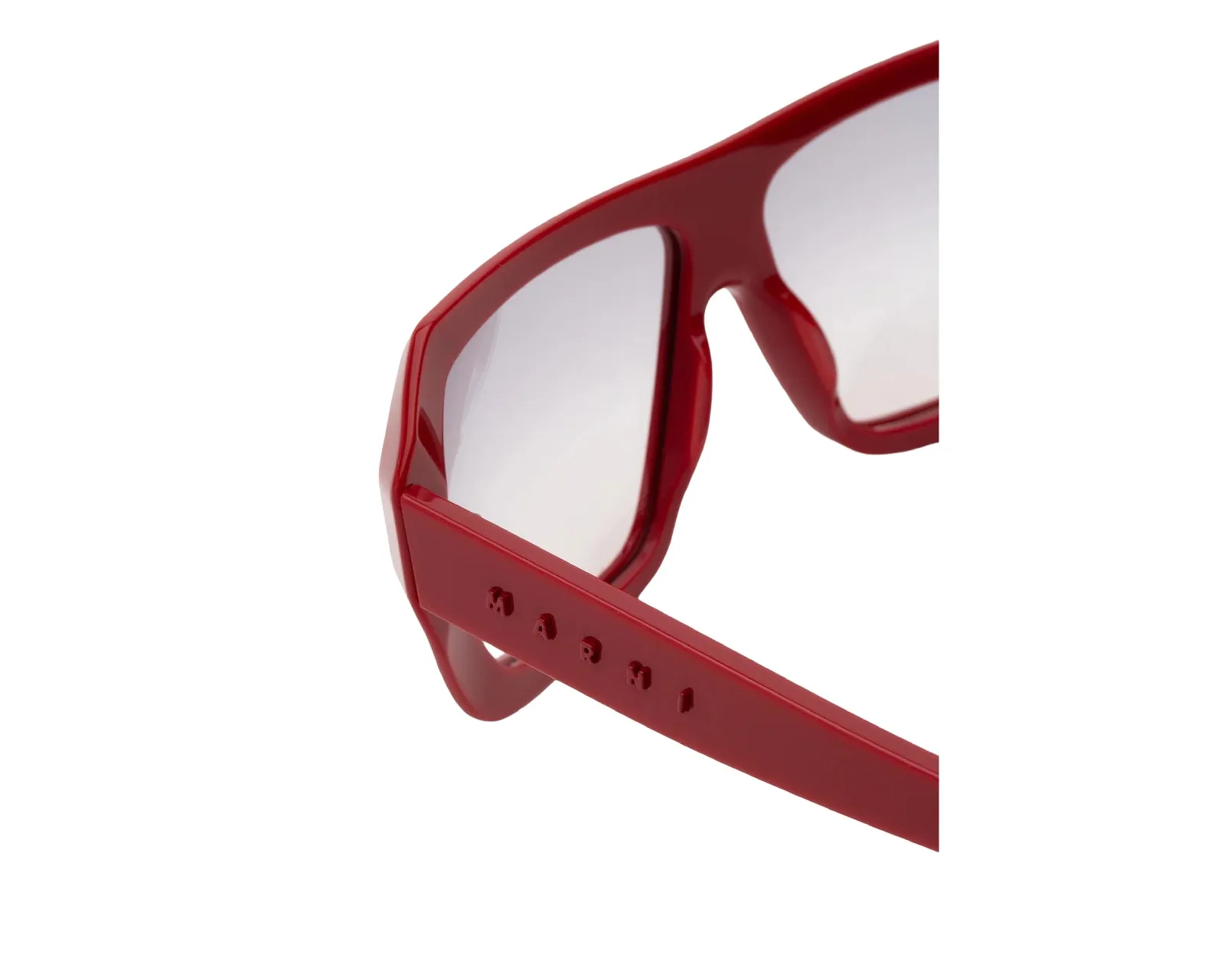 Marni XA0 Dhazut Red Occhiali da sole Acetato Rosso Fumo Squadrata Normale Sfumato - immagine 3