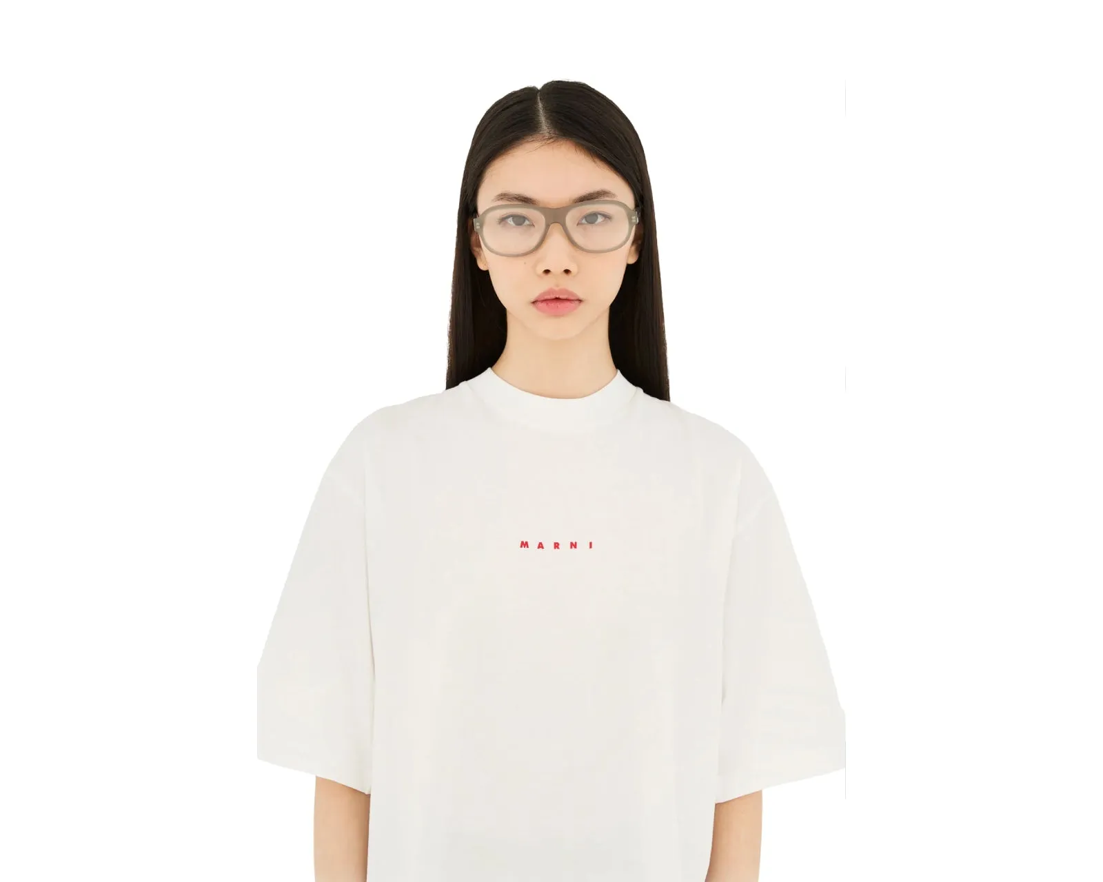 Marni AHX Azotl Light Grey Montature da vista Acetato Grigio Geometrica - immagine 4