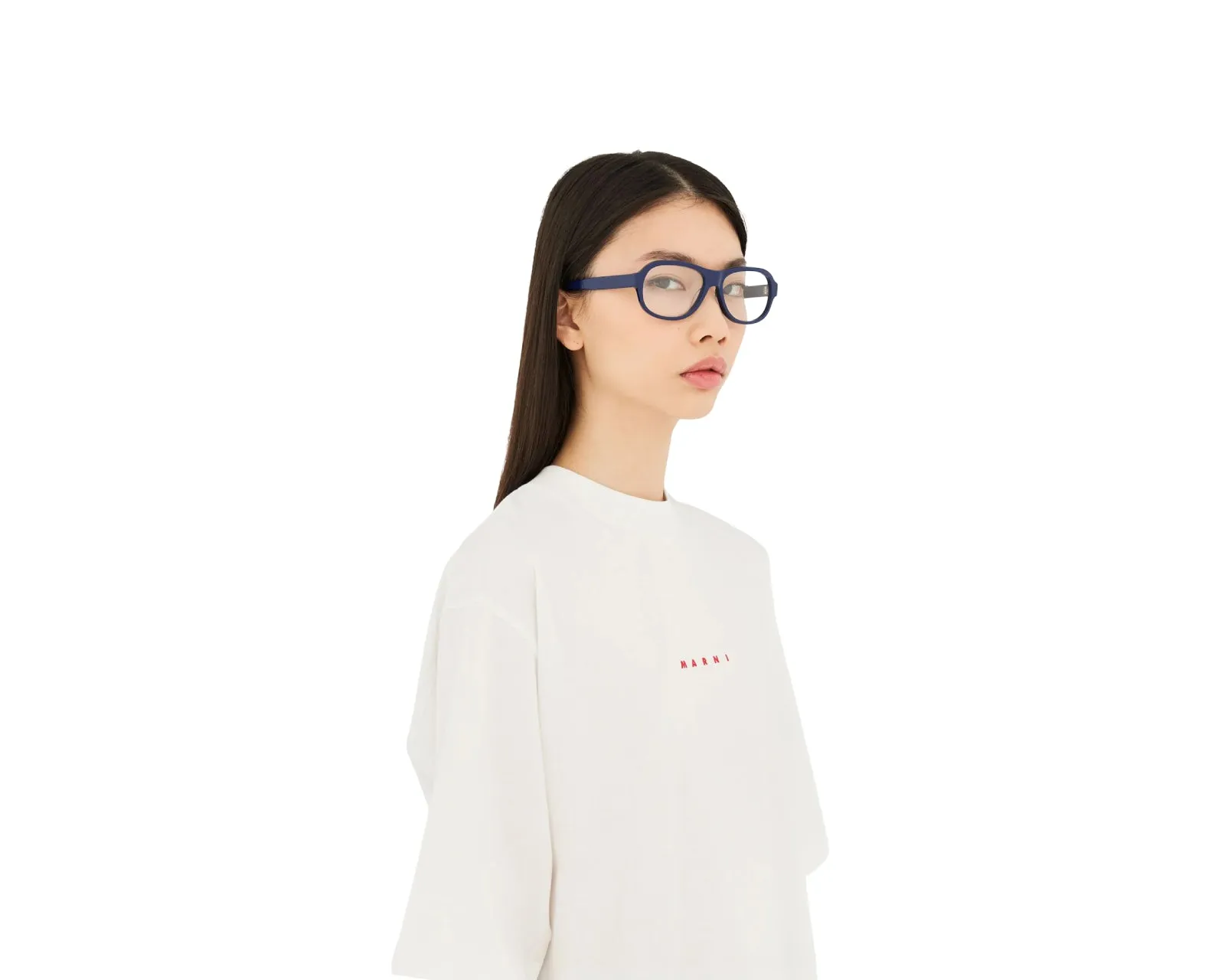 Marni VDQ Azotl Deep Blue Montature da vista Acetato Blu Geometrica - immagine 3