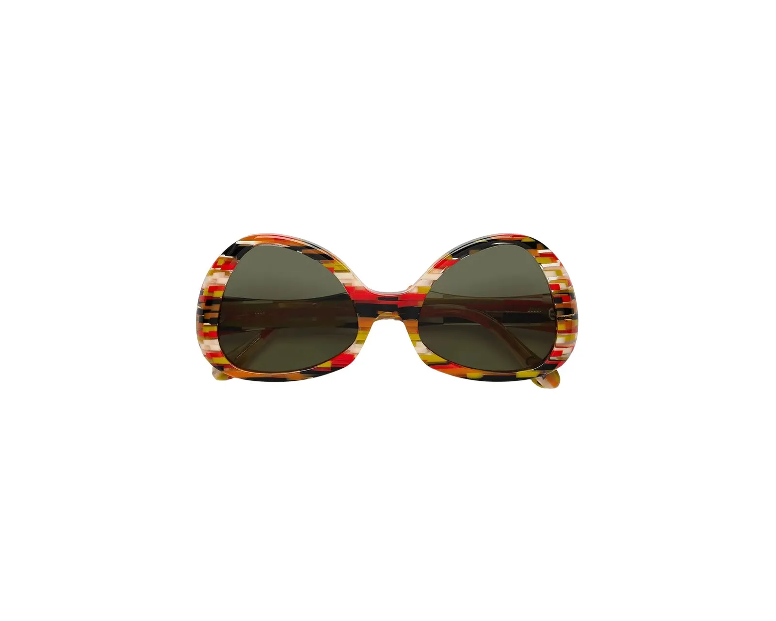 Marni P1R Anu Ohia Stripes Occhiali da sole Acetato Fantasia Verde Geometrica Normale - immagine 2