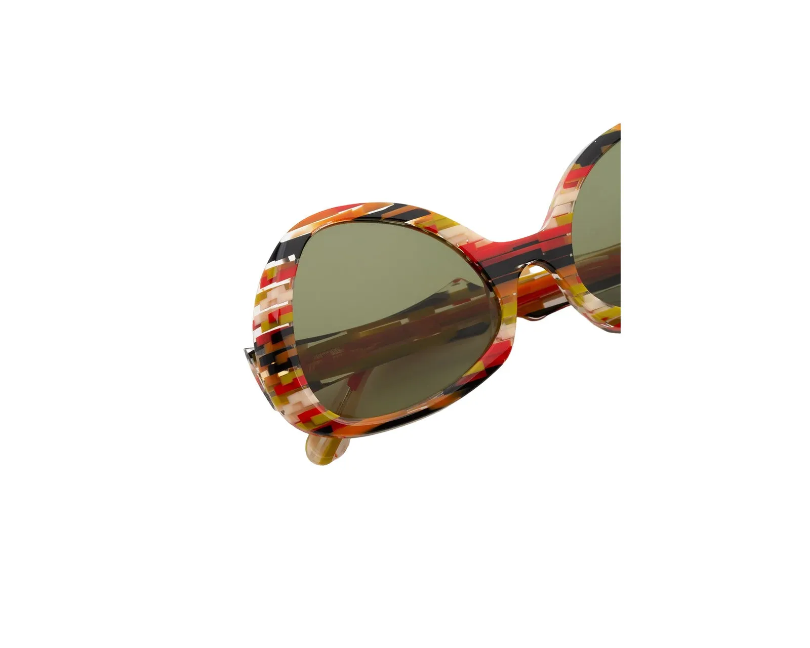 Marni P1R Anu Ohia Stripes Occhiali da sole Acetato Fantasia Verde Geometrica Normale - immagine 3