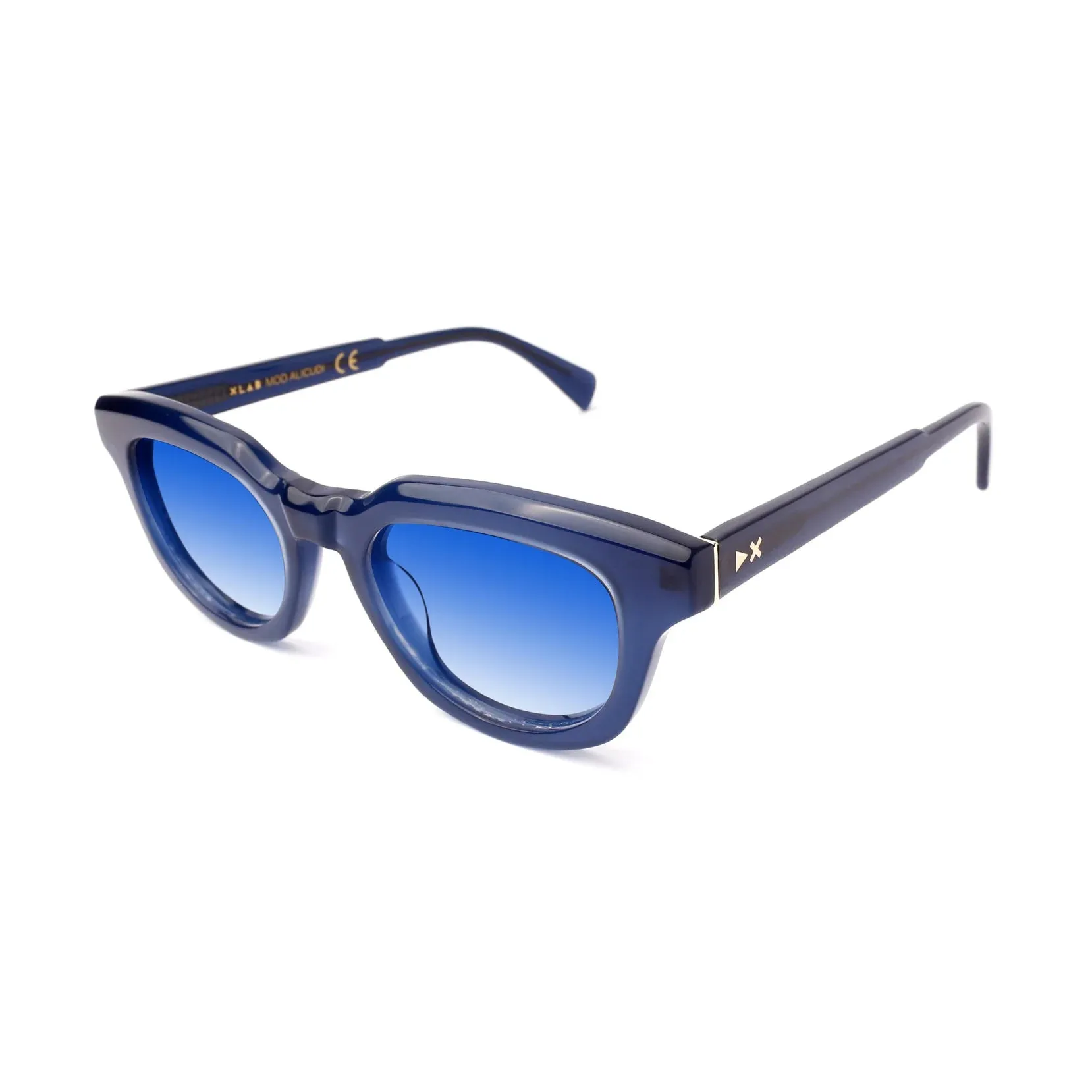 XLAB Alicudi Occhiali da sole Acetato Blu Azzurro Rotonda Normale Sfumato - immagine 1