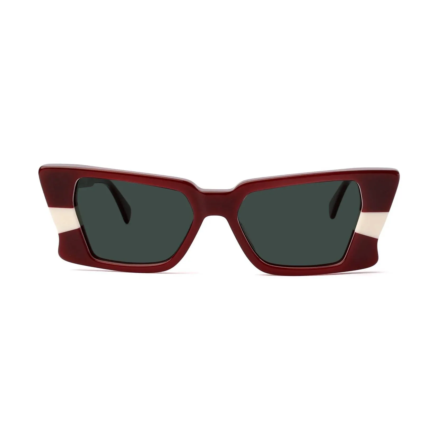 XLAB Hawaii Occhiali da sole Acetato Bordeaux Verde G15 Squadrata Polarizzata - immagine 2