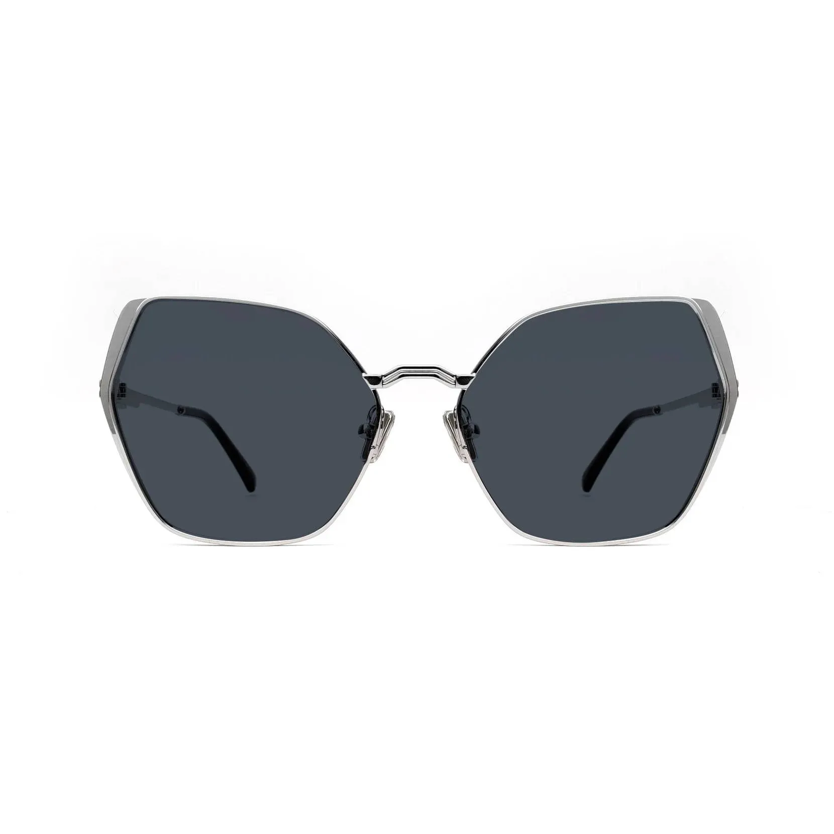 XLAB Midway Occhiali da sole Metallo Argento Fumo Squadrata Polarizzata - immagine 2