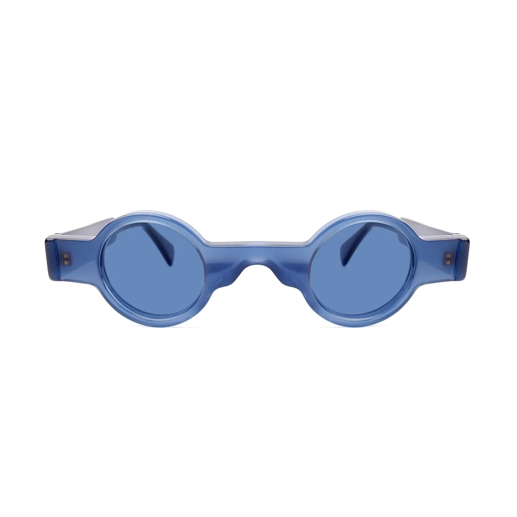 XLAB Goa Occhiali da sole Acetato Blu Azzurro Rotonda Polarizzata - immagine 2
