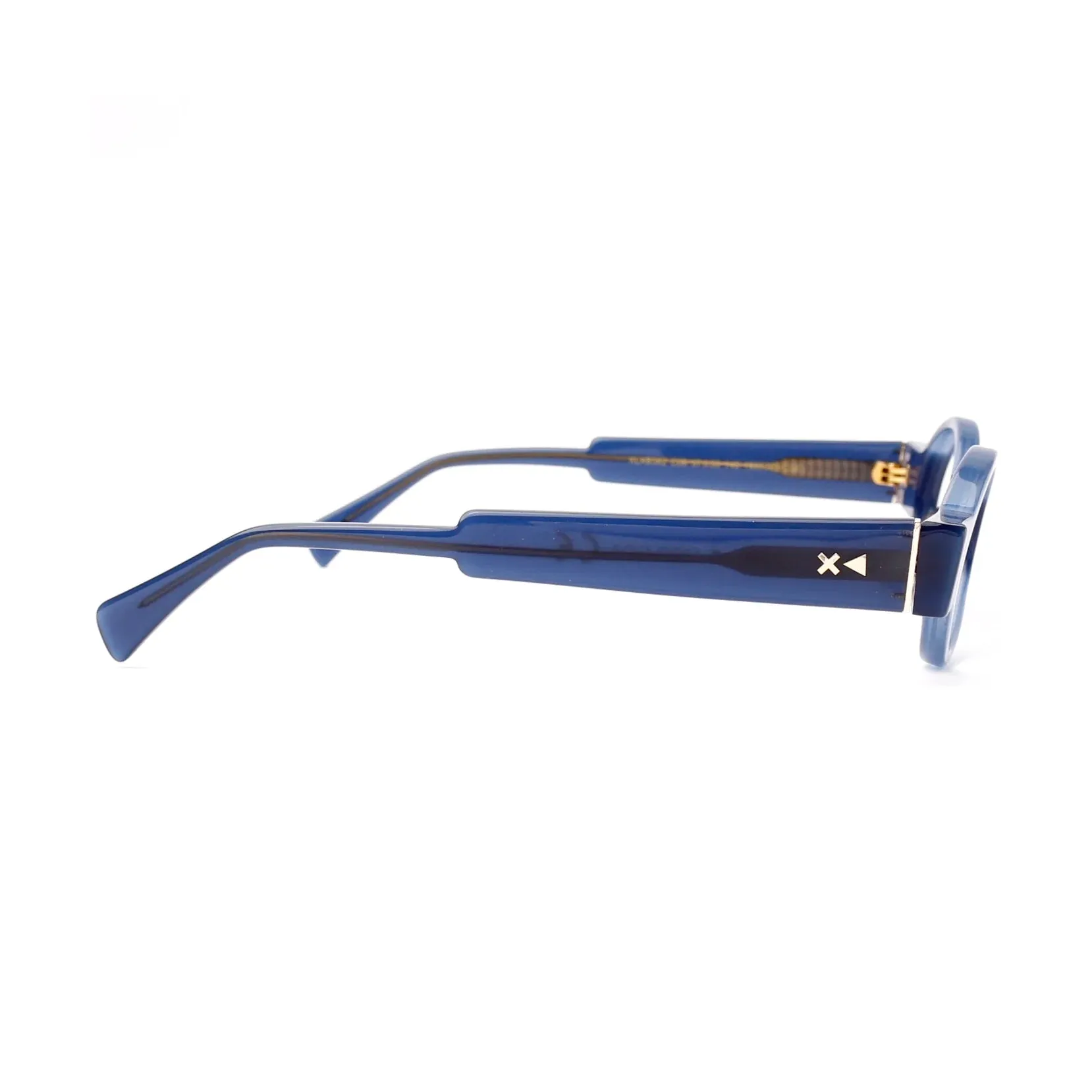 XLAB Goa Occhiali da sole Acetato Blu Azzurro Rotonda Polarizzata - immagine 3