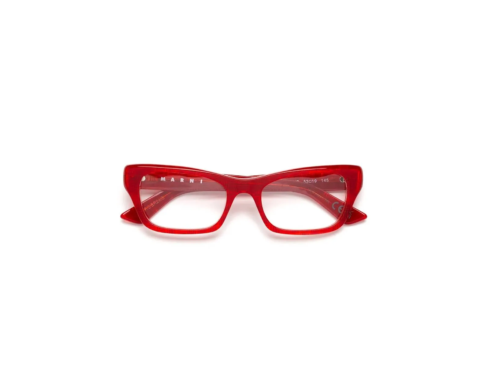 Marni TUP Akelu Red Comb Montature da vista Acetato Rosso Squadrata - immagine 2