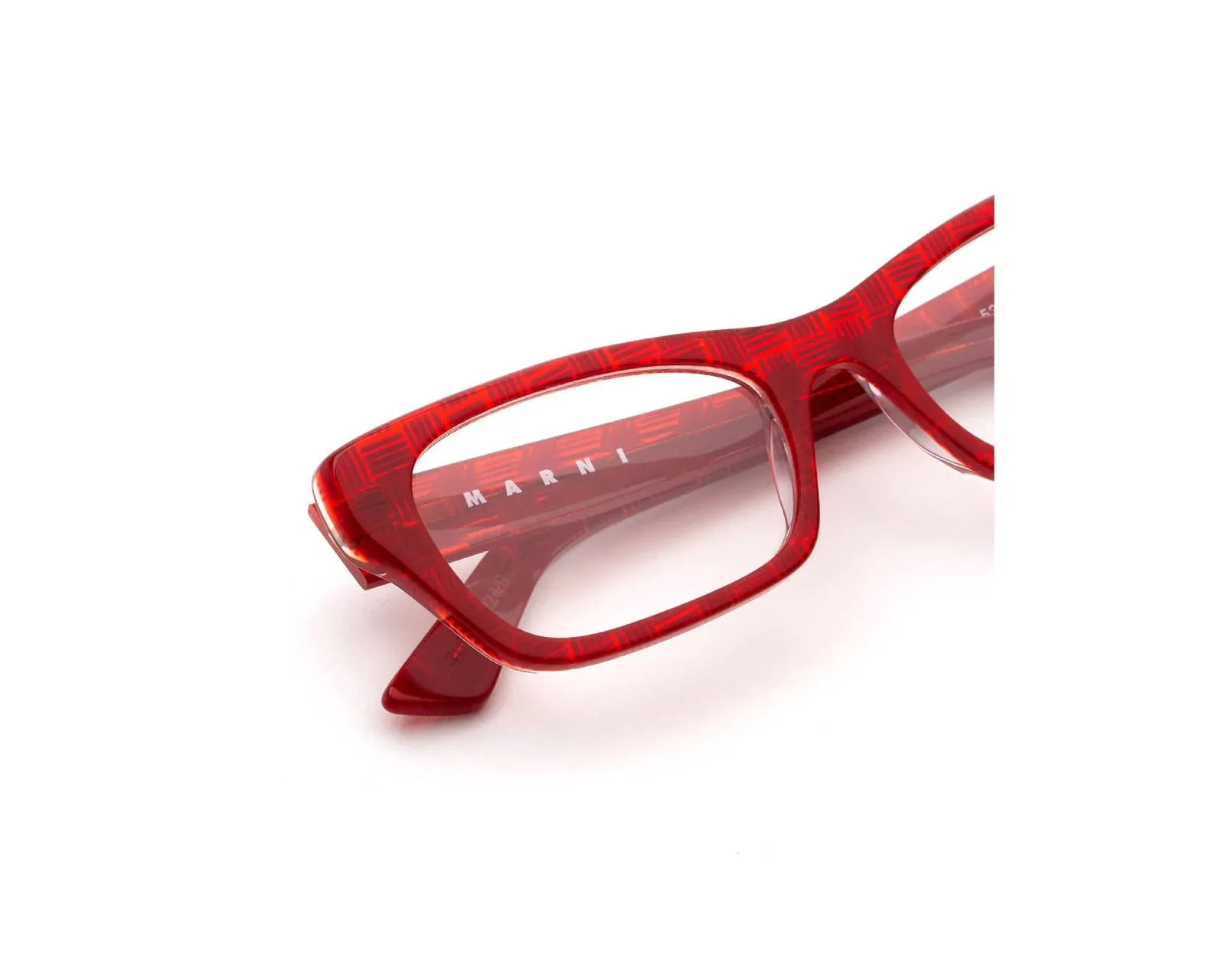 Marni TUP Akelu Red Comb Montature da vista Acetato Rosso Squadrata - immagine 3
