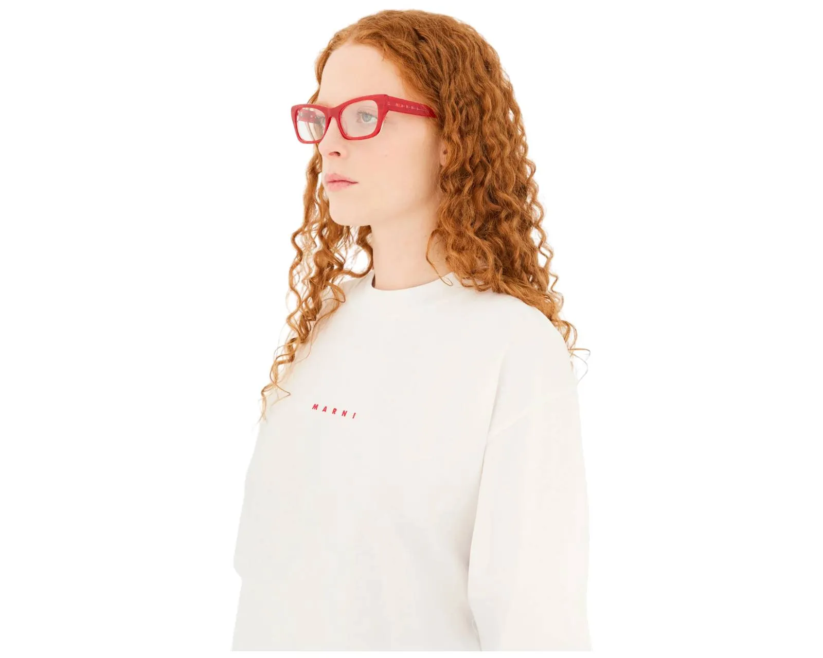 Marni TUP Akelu Red Comb Montature da vista Acetato Rosso Squadrata - immagine 4