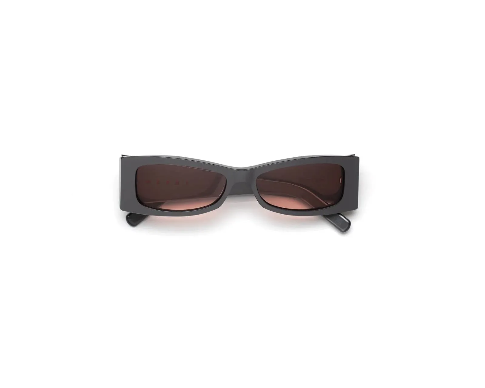 Marni SEI Zokoa Solid Grey Occhiali da sole Acetato Grigio Rosso Squadrata - immagine 2