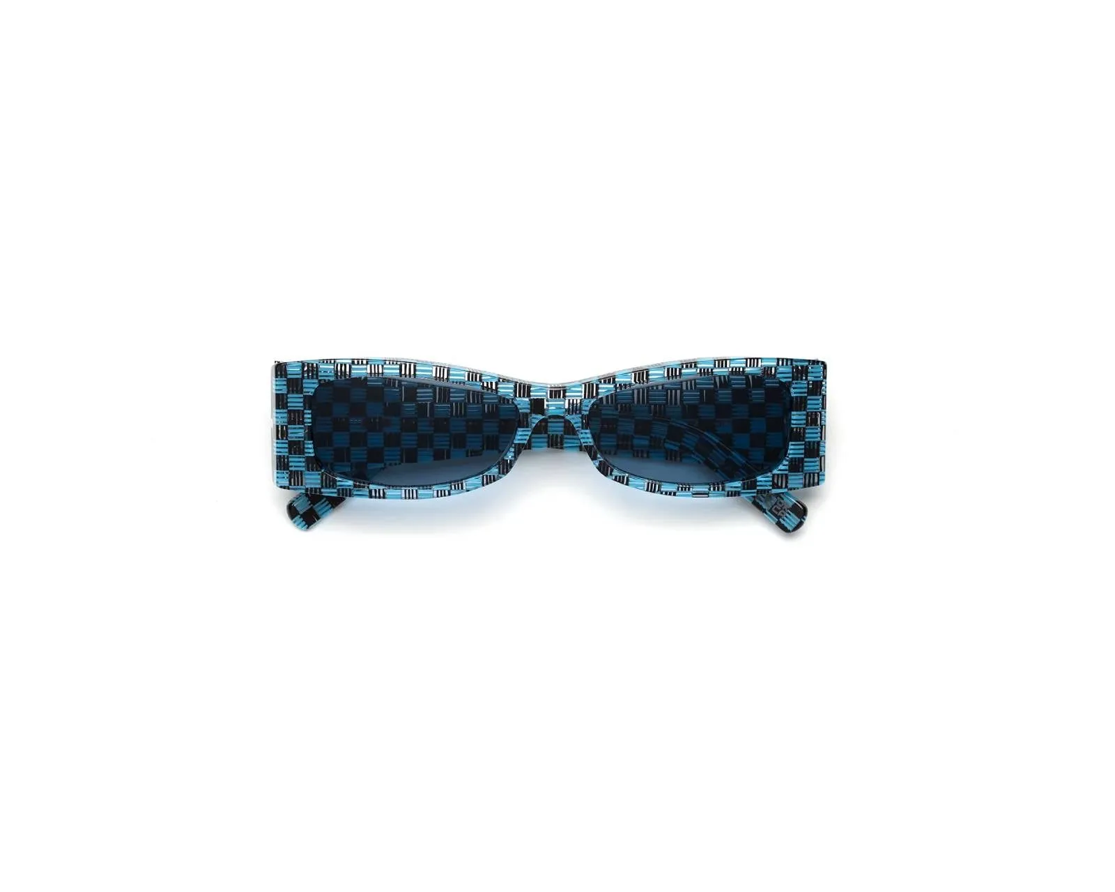 Marni OAY Zokoa Blue/Black Checks Occhiali da sole Acetato Blu Blu Squadrata - immagine 2