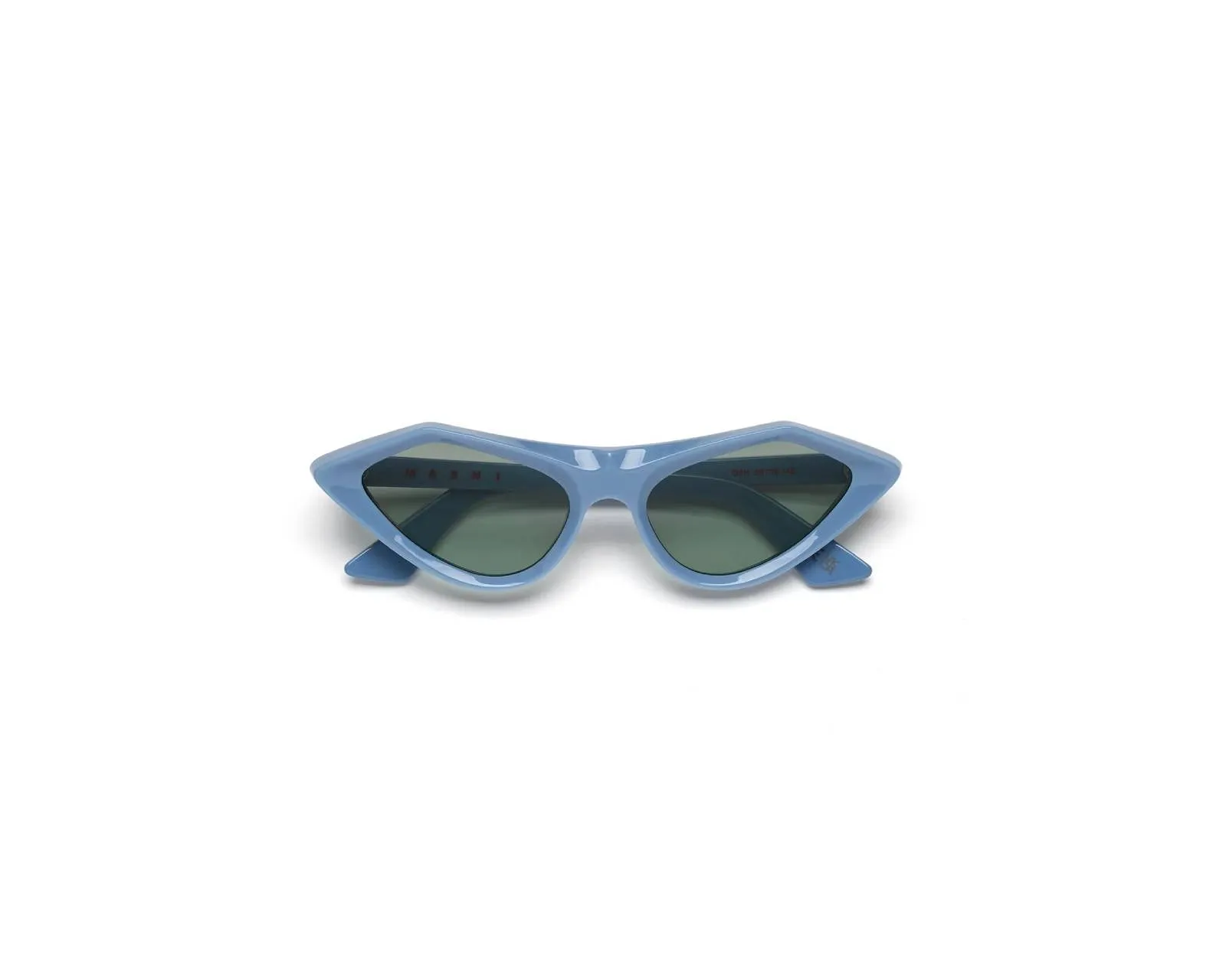 Marni O4H Tikbarri Light Blue Occhiali da sole Acetato Azzurro Verde Cat Eye - immagine 2