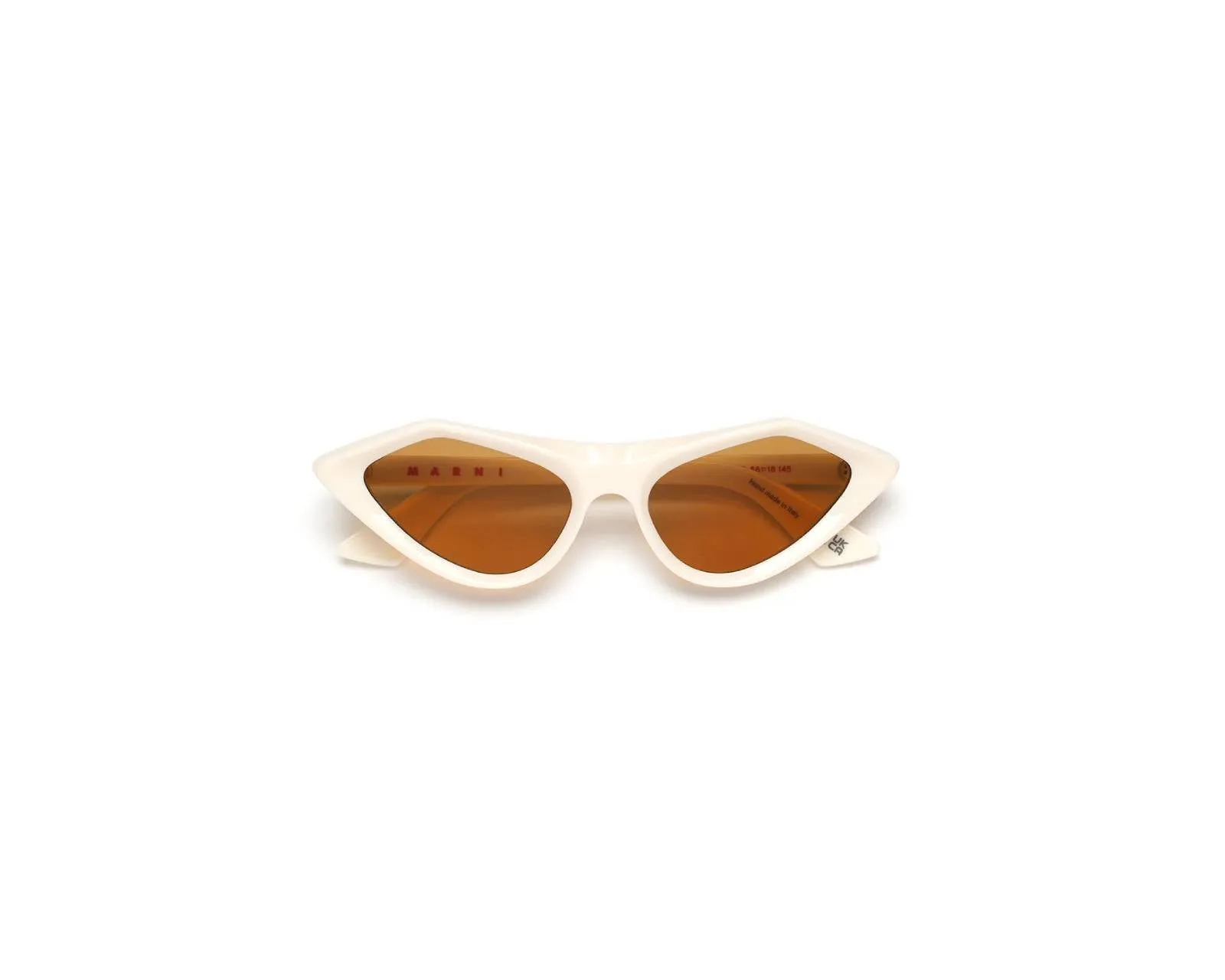 Marni 9G3 Tikbarri Cream Occhiali da sole Acetato Avorio Marrone Cat Eye - immagine 2