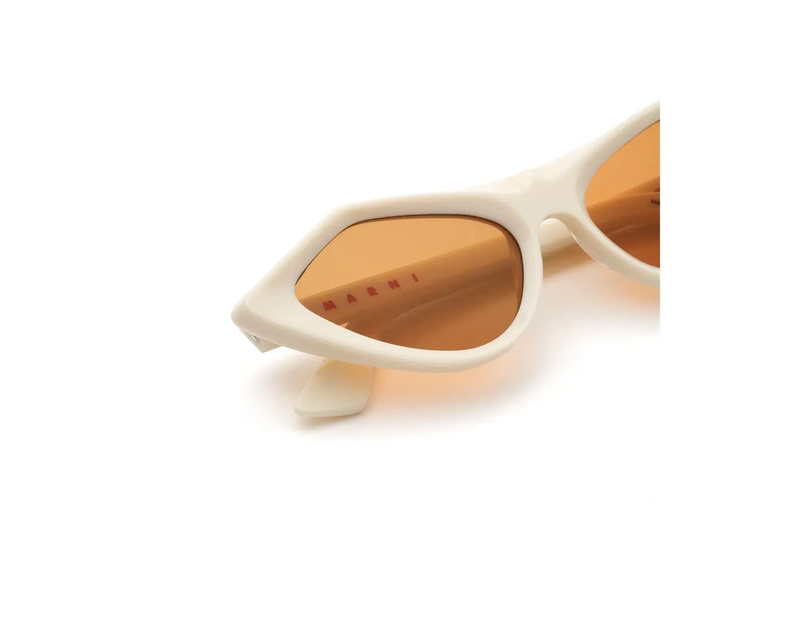Marni 9G3 Tikbarri Cream Occhiali da sole Acetato Avorio Marrone Cat Eye - immagine 3