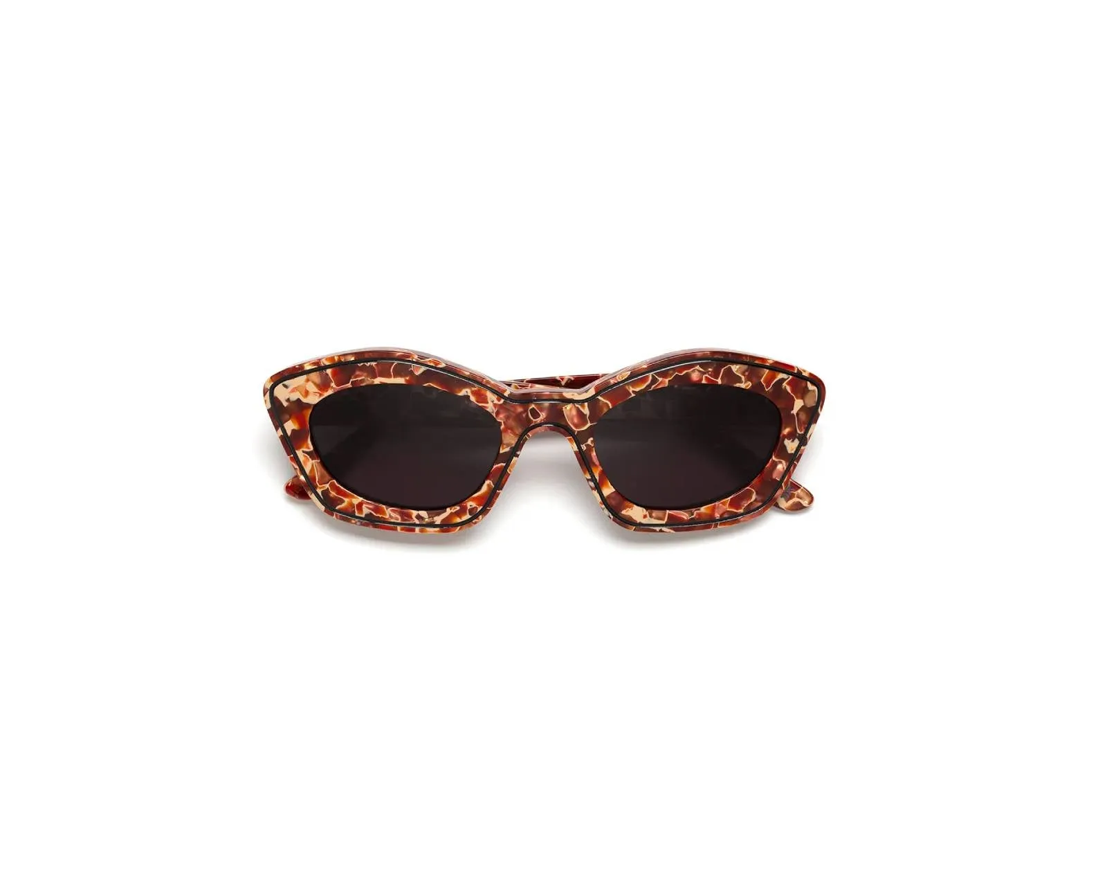 Marni OI2 Kea Island Lava Occhiali da sole Acetato Marrone Nero Cat Eye - immagine 2