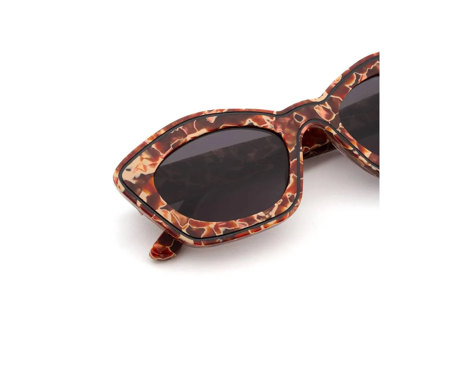 Marni OI2 Kea Island Lava Occhiali da sole Acetato Marrone Nero Cat Eye - immagine 3