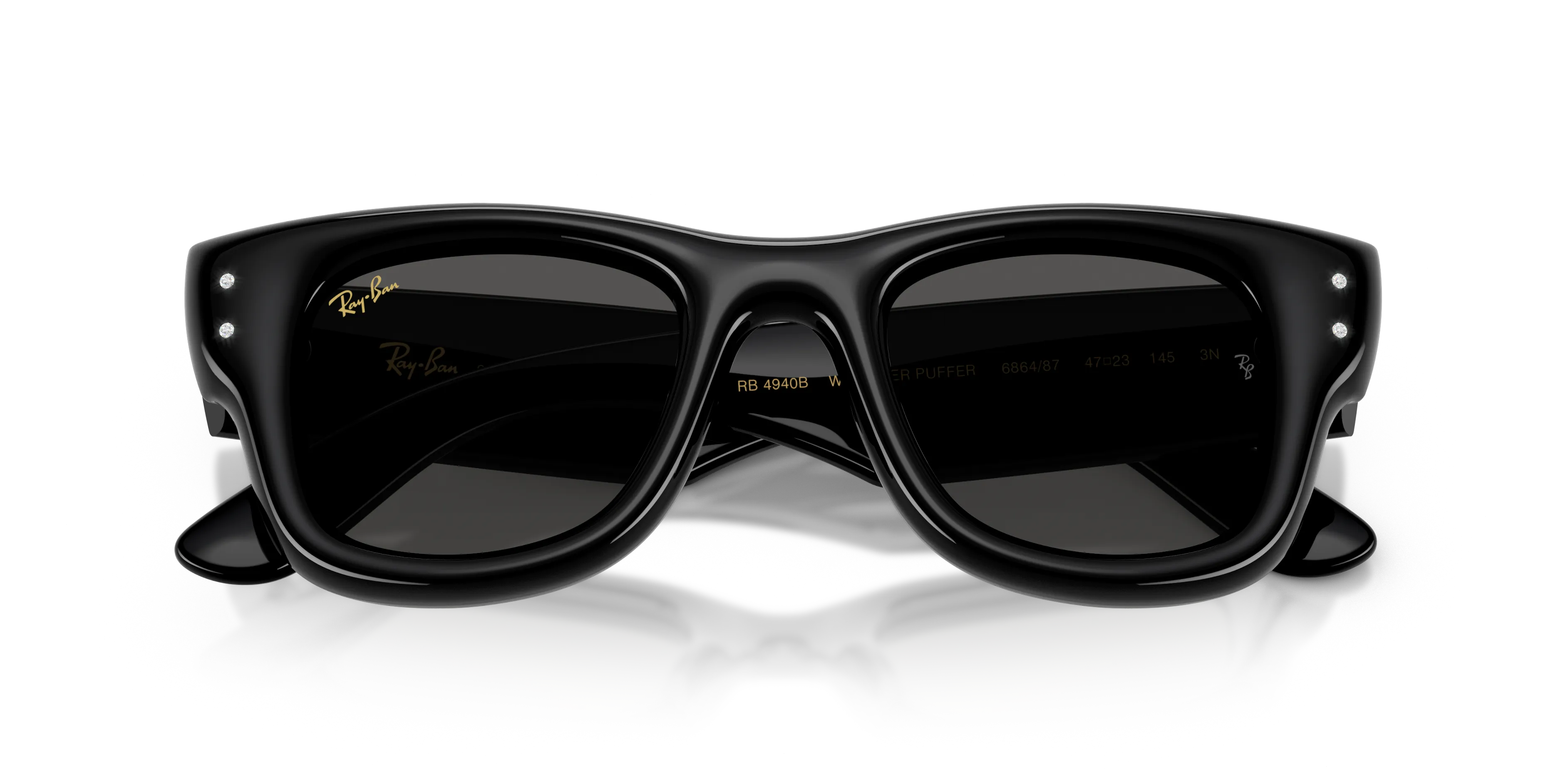 Ray - Ban RB4940B WAYFARER PUFFER 686487 Occhiali da sole Nylon Nero Squadrata Normale - immagine 2