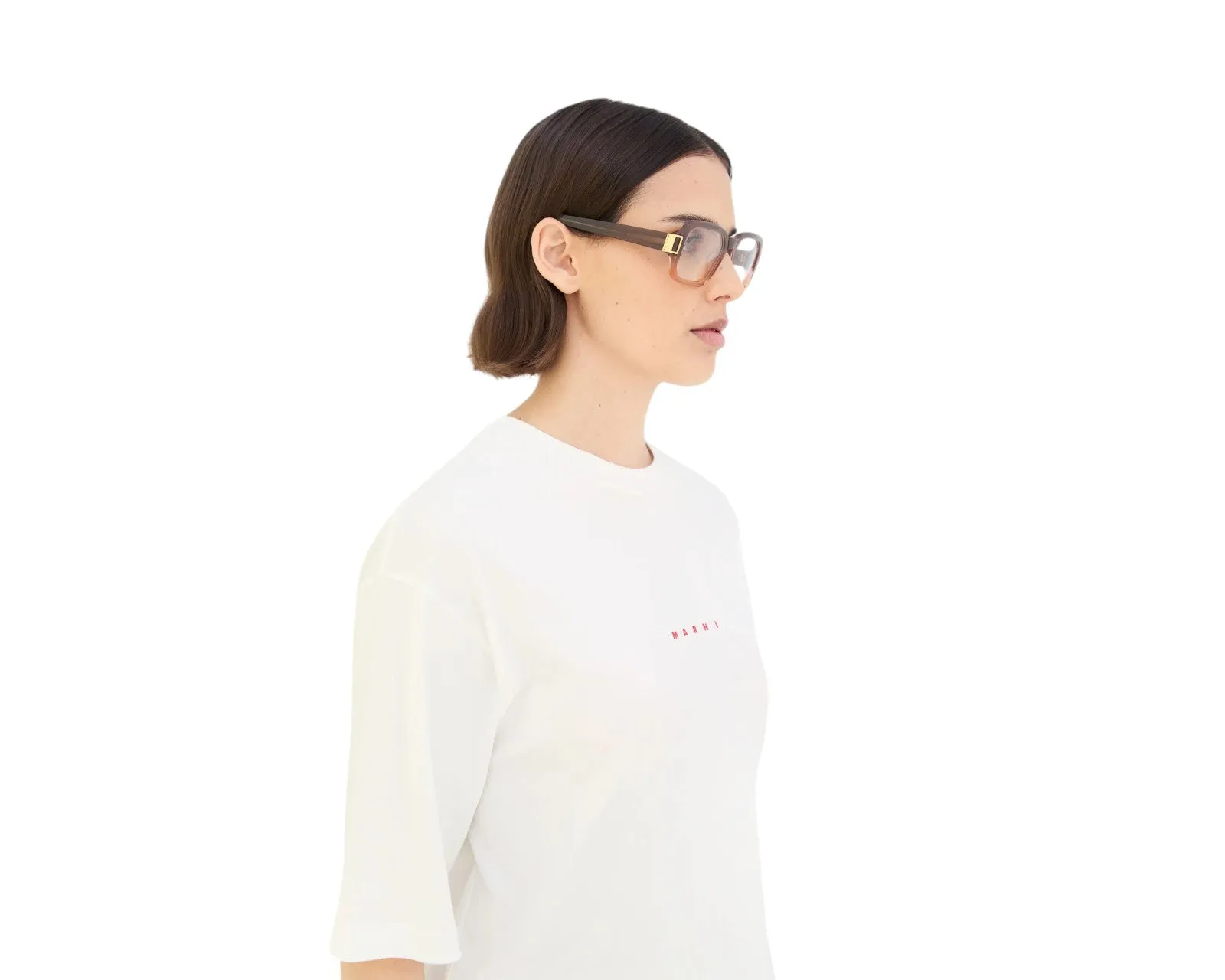 Marni CWI Zamalek Optical Brown Fade Montature da vista Acetato Marrone Squadrata - immagine 4
