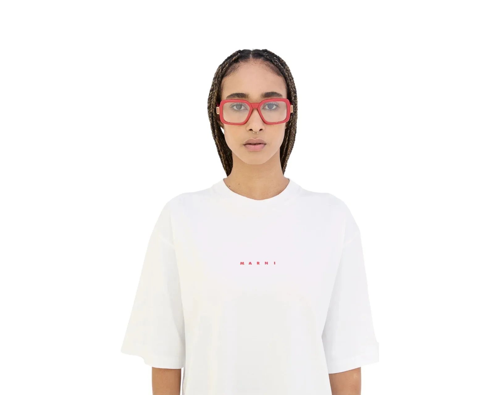 Marni XYJ Zamalek Optical Bordeaux Montature da vista Acetato Bordeaux Squadrata - immagine 4