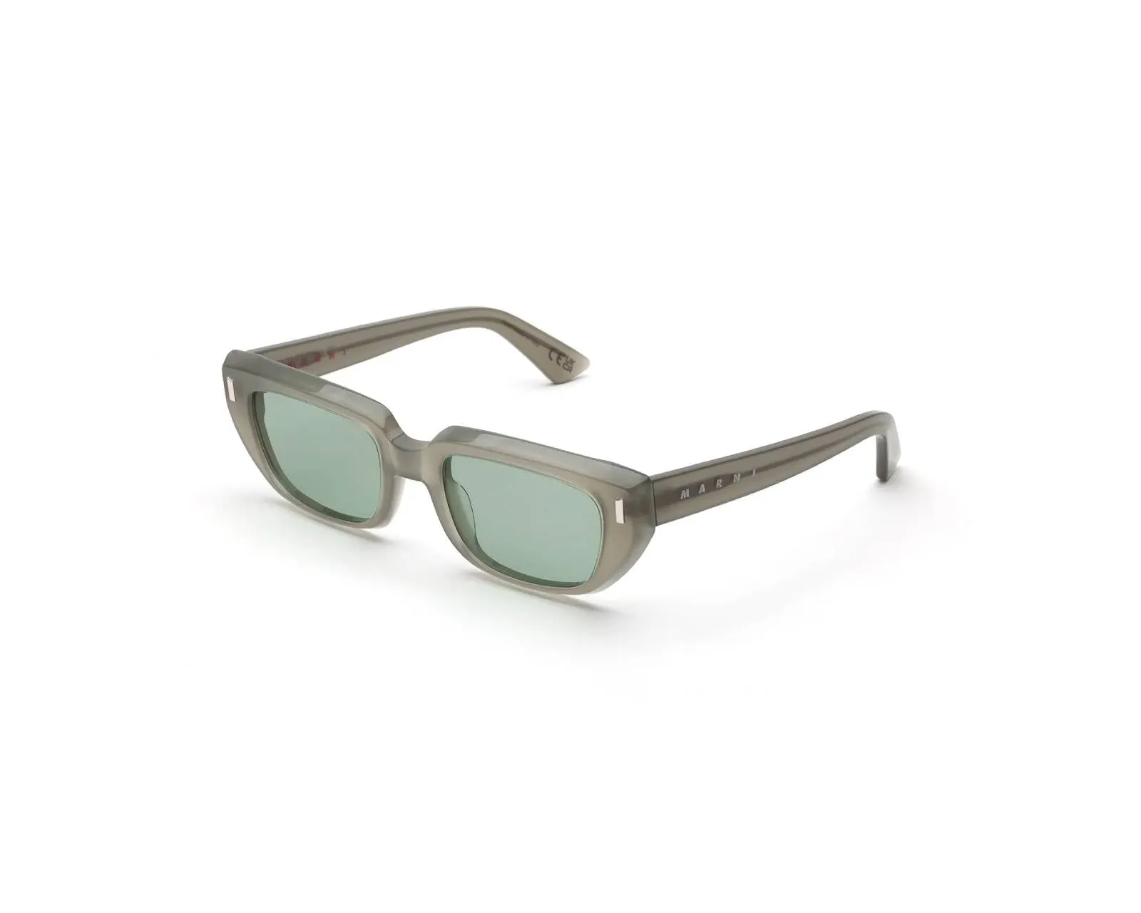 Marni 81E Etezea Light Grey Occhiali da sole Acetato Grigio Verde Cat Eye - immagine 1