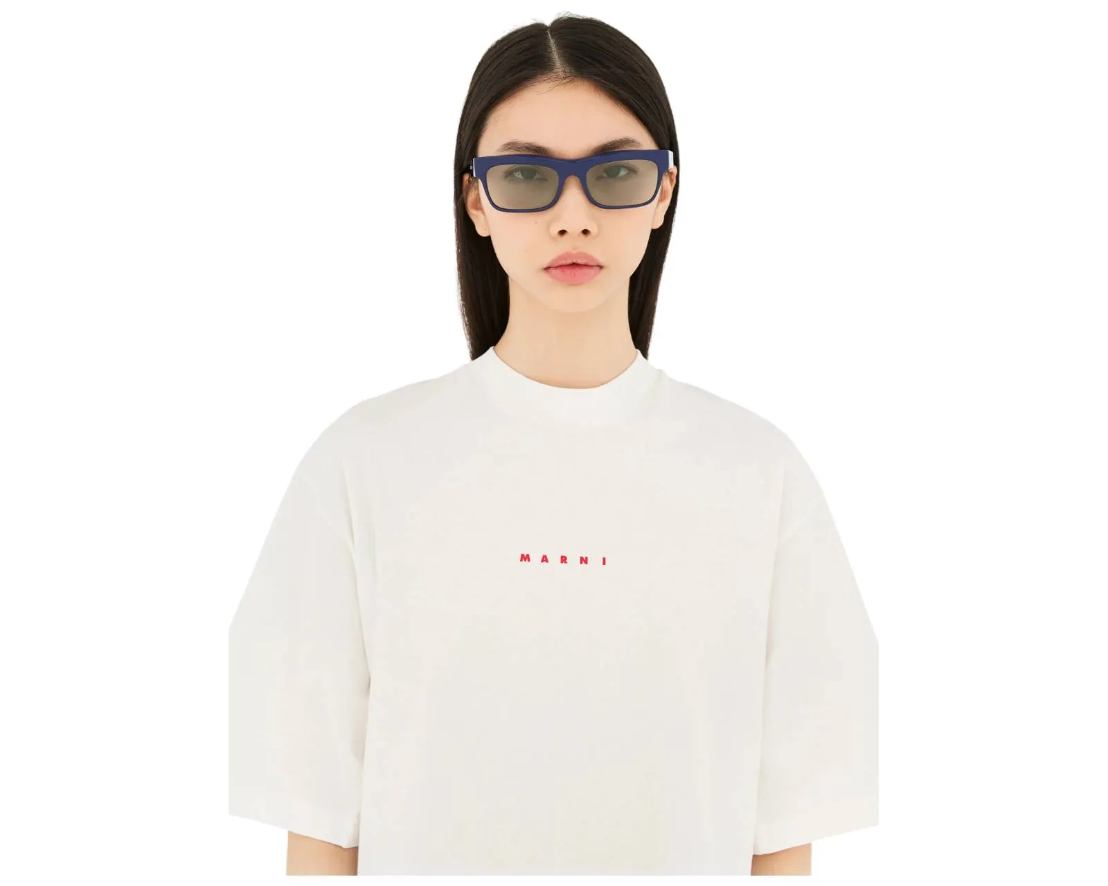 Marni 8JC Angdoa Deep Blue Occhiali da sole Acetato Blu Blu Squadrata - immagine 4