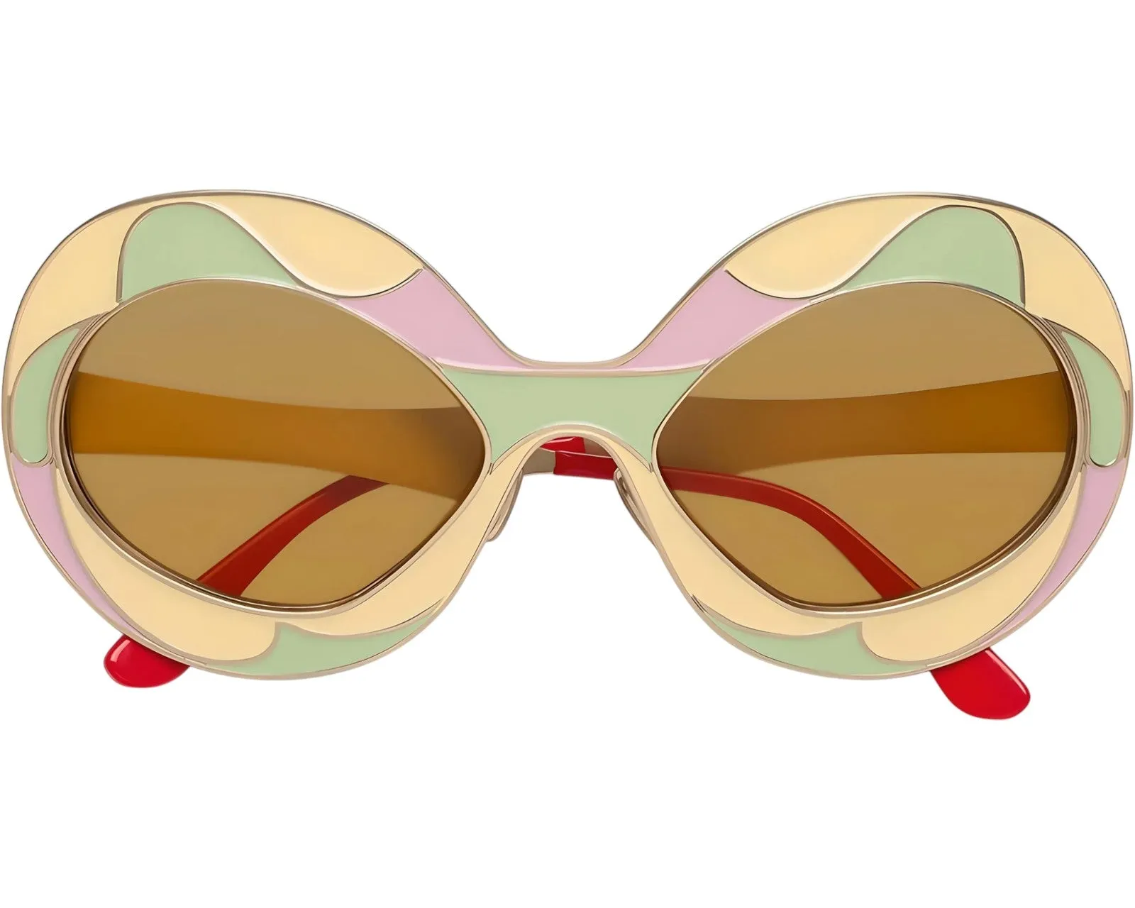 Marni RCS Janavaaru Vaso Occhiali da sole Metallo Oro Marrone Oversize Normale - immagine 2