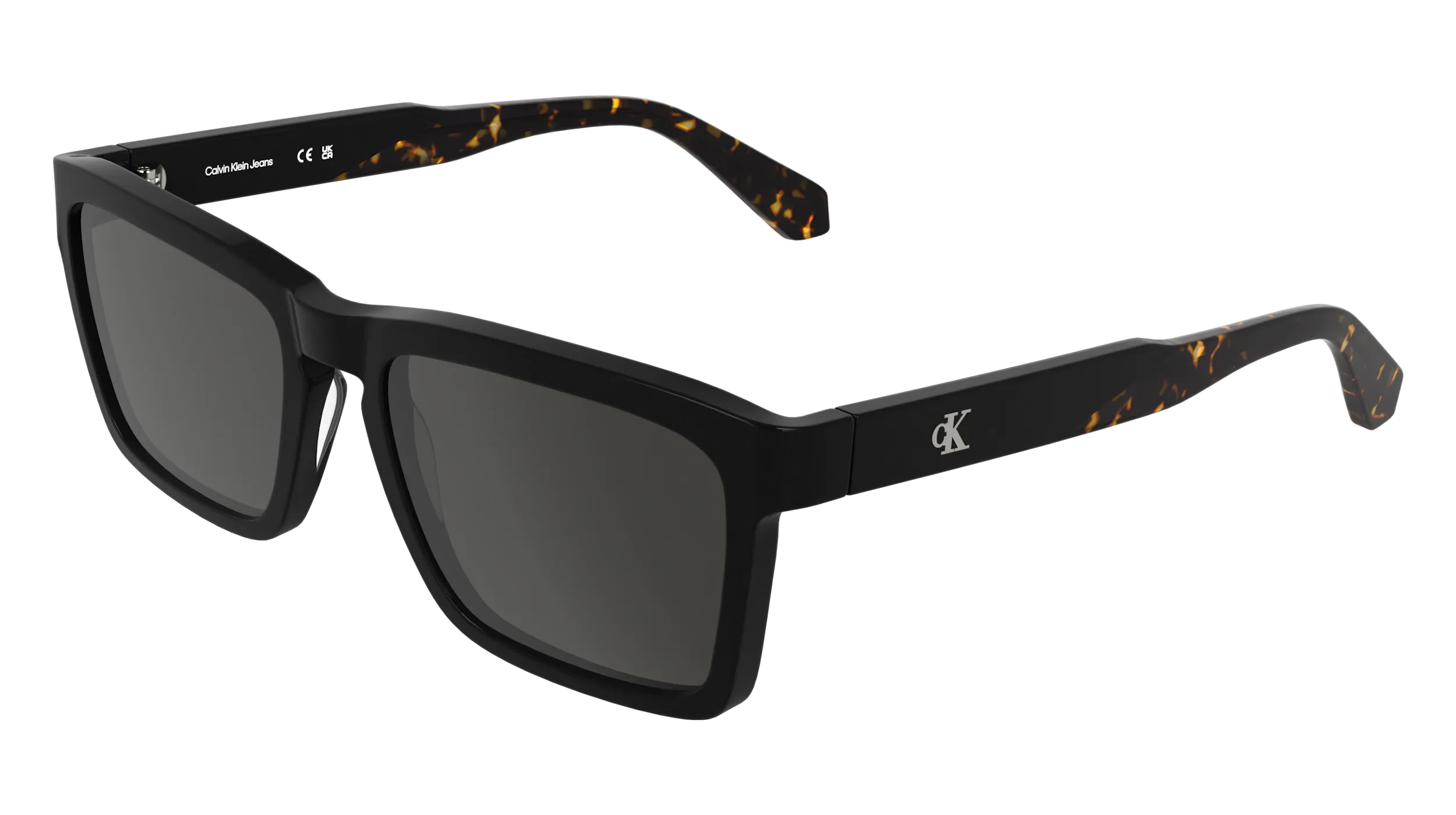 Calvin Klein CKJ25617S 001 Occhiali da sole Acetato Nero Fumo Squadrata Normale - immagine 1