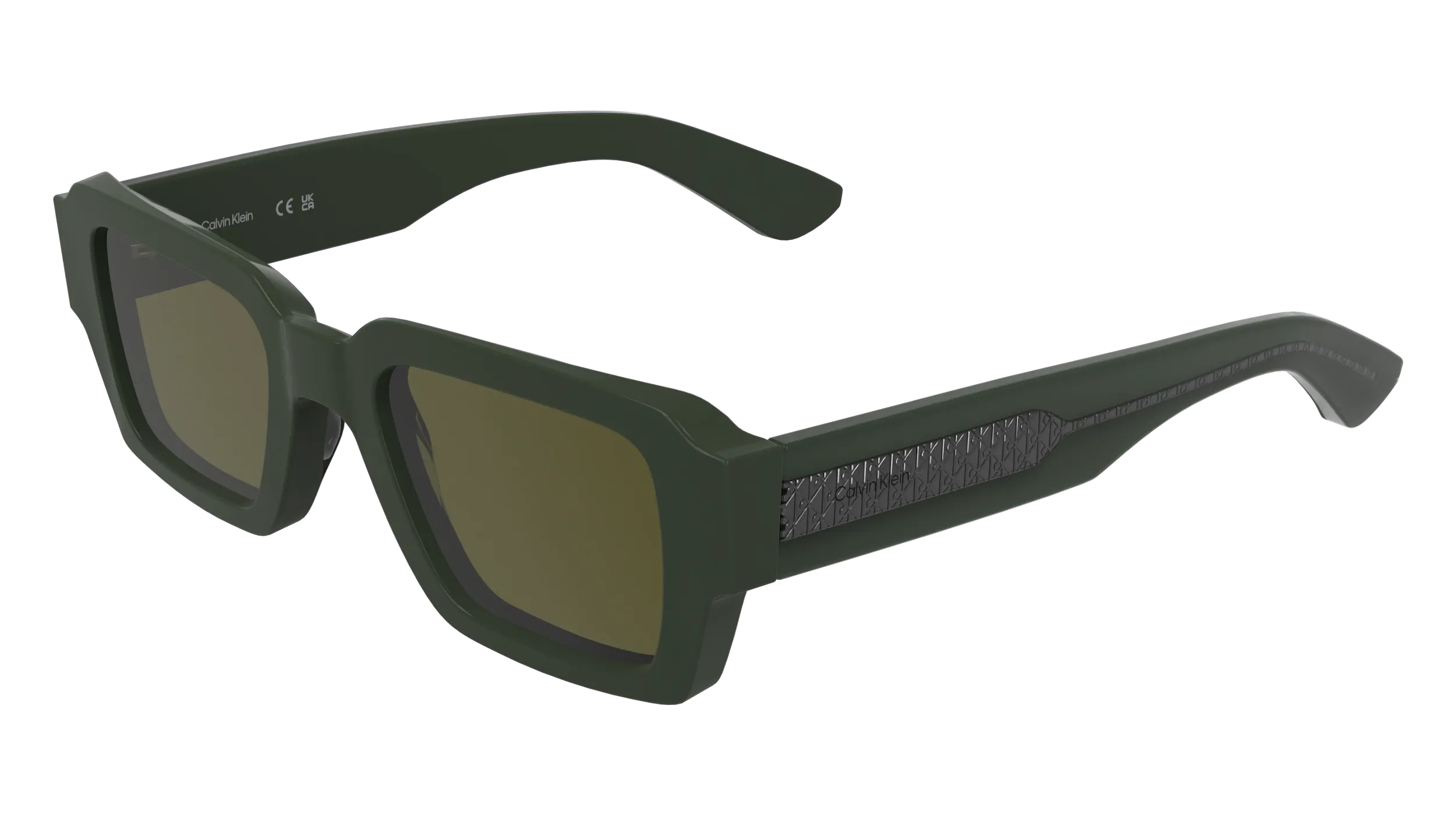 Calvin Klein CK25538S 330 Occhiali da sole Acetato Verde Marrone Squadrata Normale - immagine 1