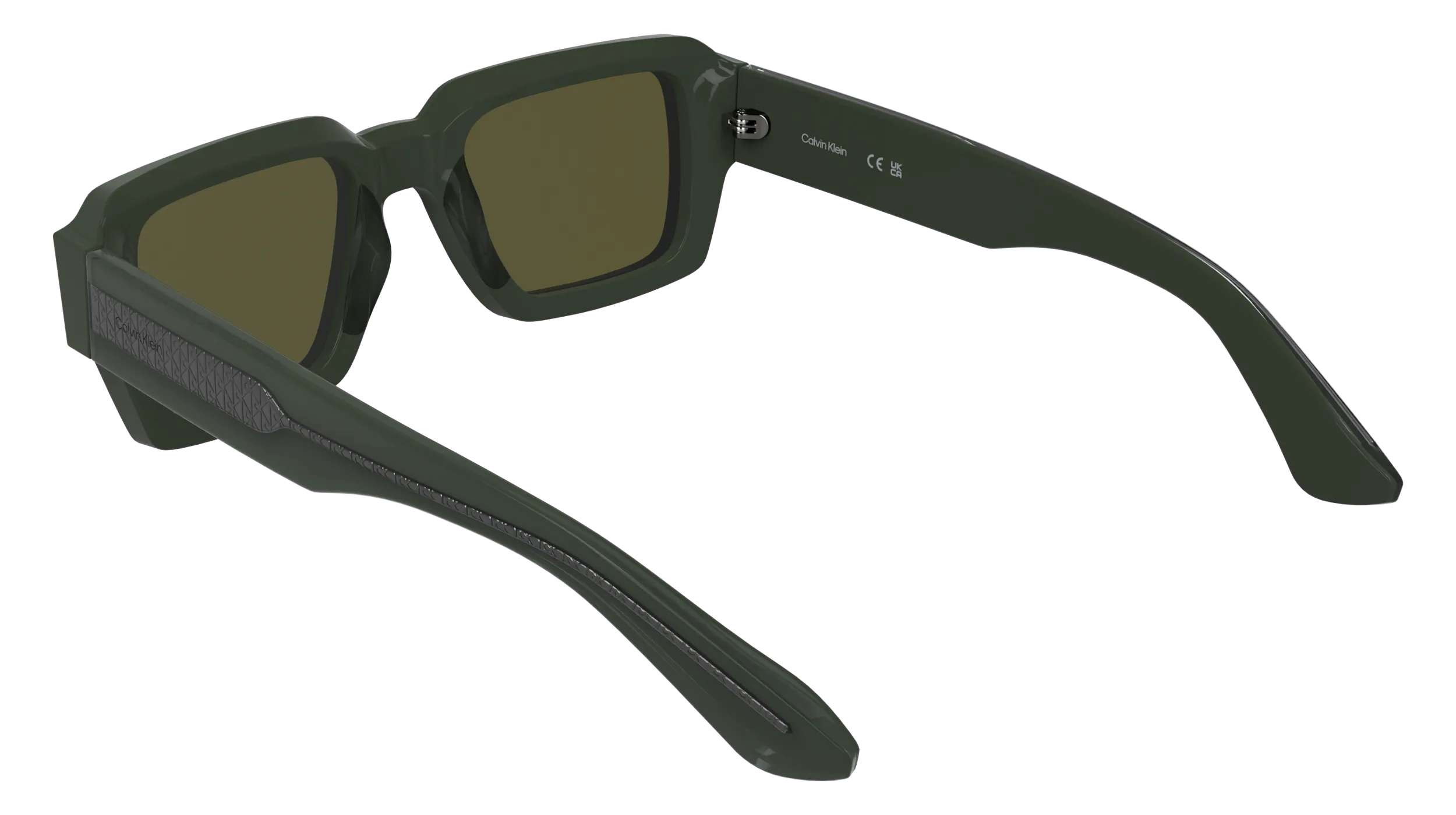 Calvin Klein CK25538S 330 Occhiali da sole Acetato Verde Marrone Squadrata Normale - immagine 4