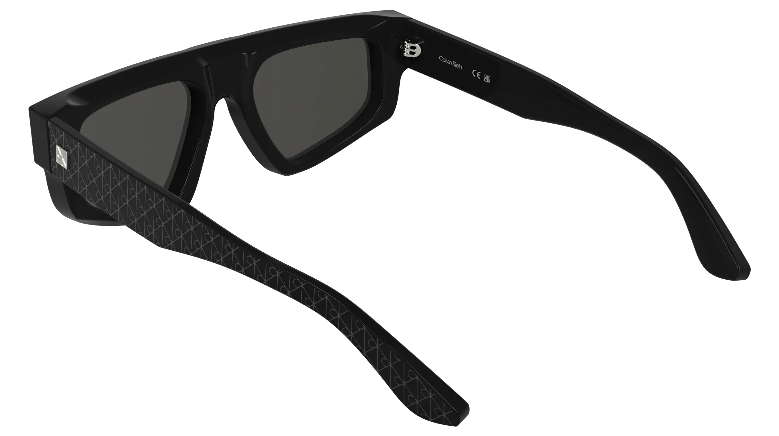 Calvin Klein CK25539S 001 Occhiali da sole Acetato Nero Fumo Squadrata Normale - immagine 4