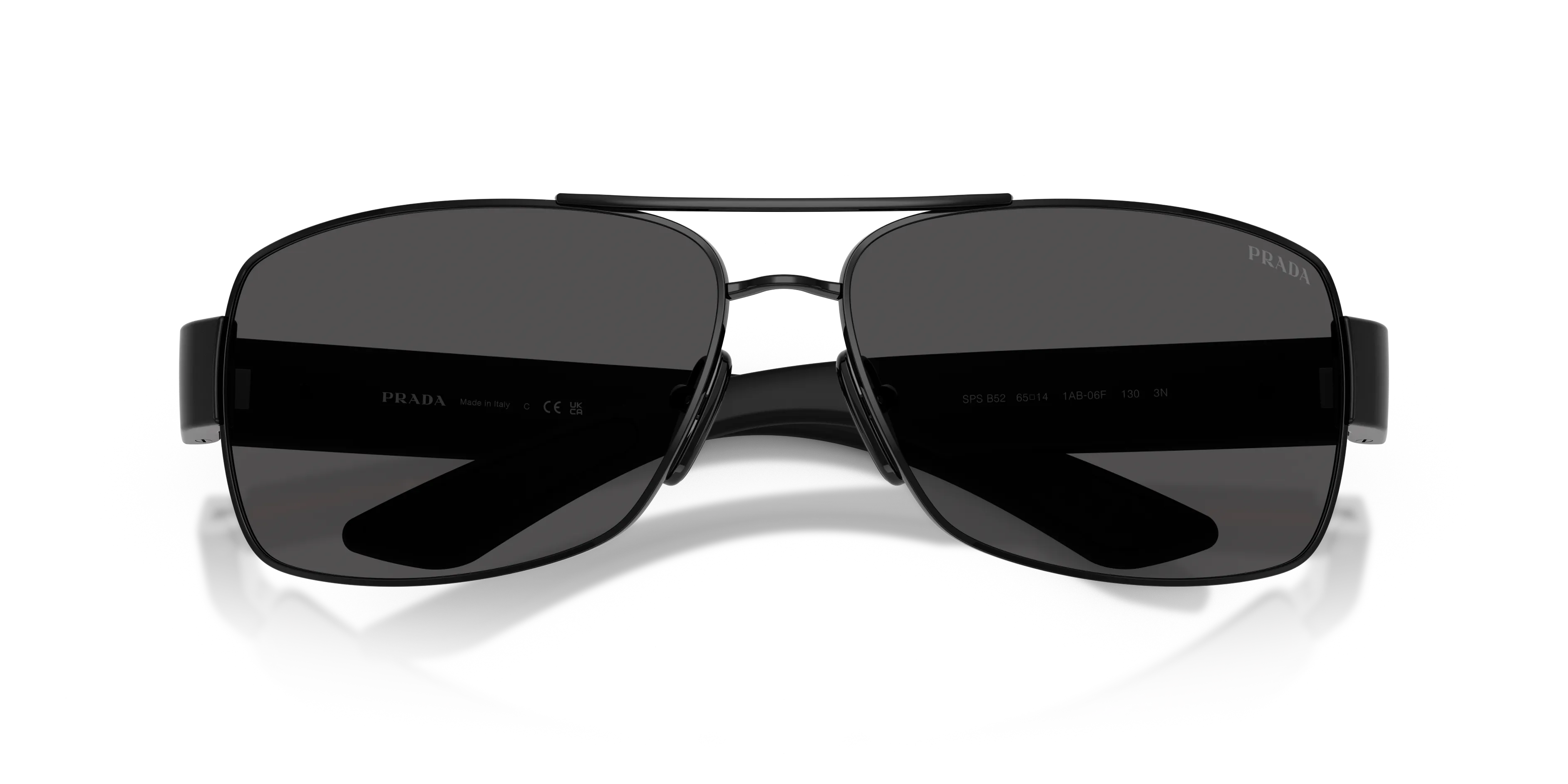 Prada Linea Rossa PS B52S 1AB06F Occhiali da sole Metallo Nero Grigio Geometrica Normale - immagine 2