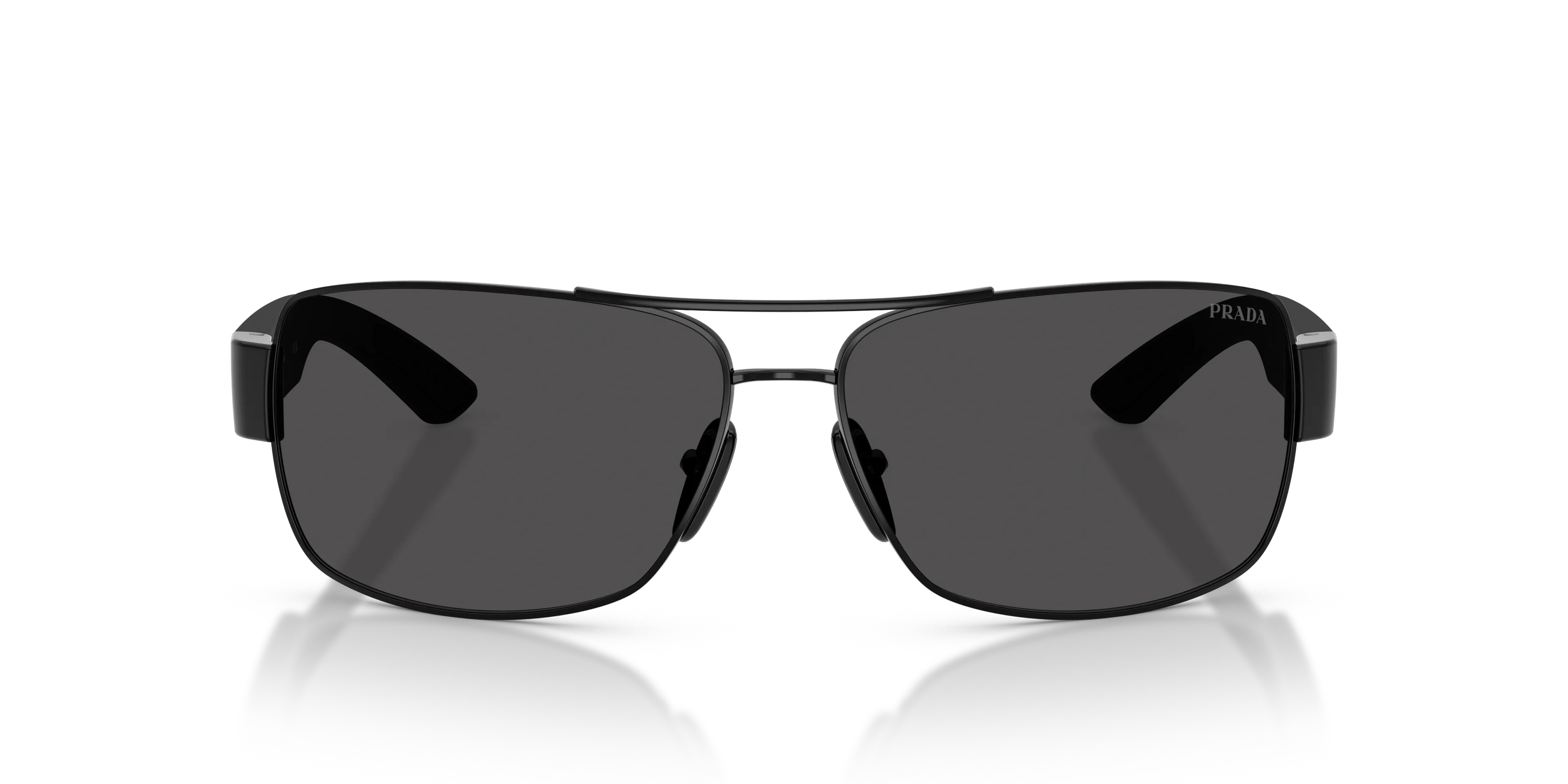 Prada Linea Rossa PS B52S 1AB06F Occhiali da sole Metallo Nero Grigio Geometrica Normale - immagine 3