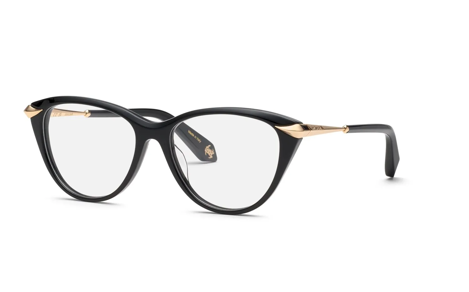 Roberto Cavalli VRC143M 700 Montature da vista Acetato Nero Farfalla - immagine 1